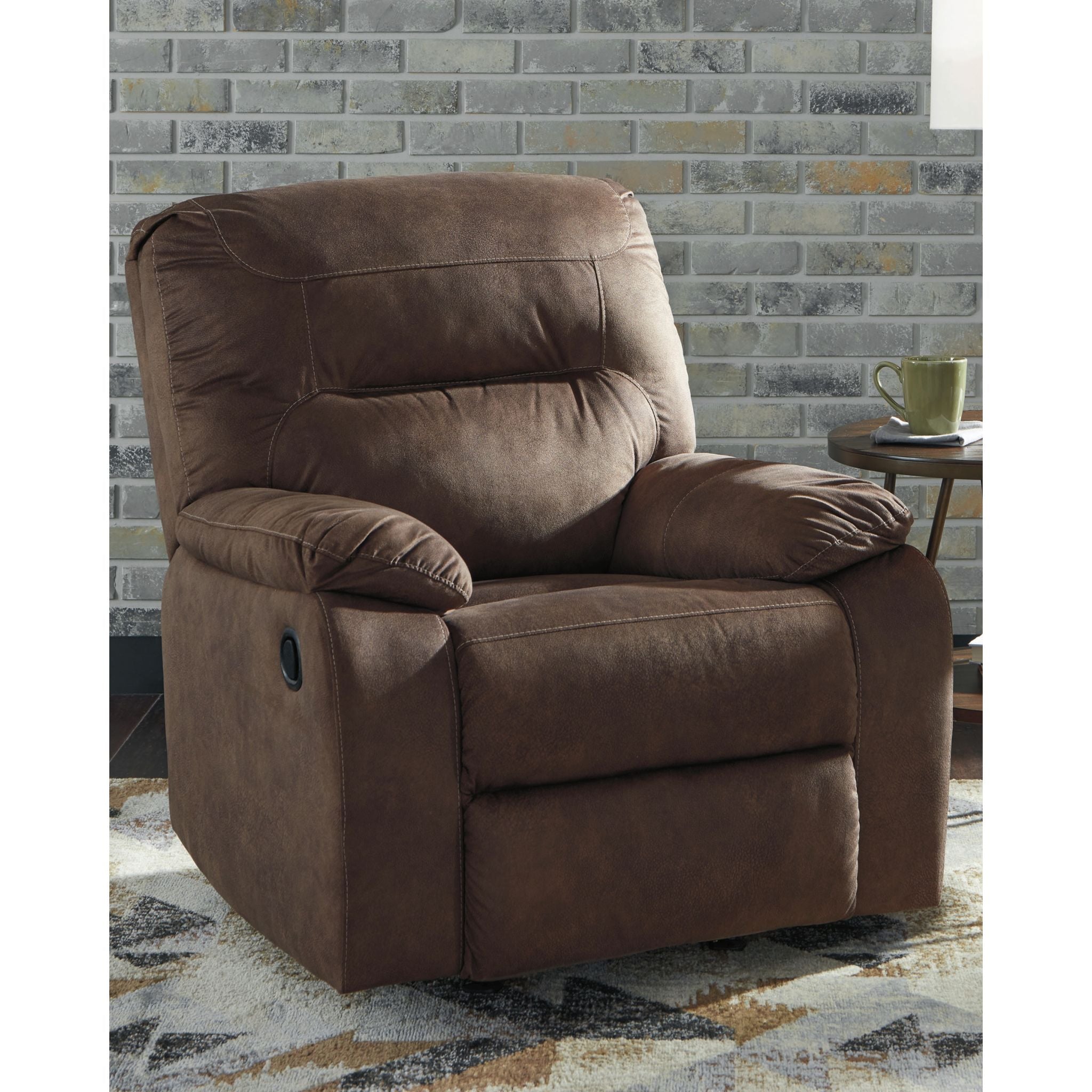 Bolzano Rocker Recliner Chair - Comfortable Leather Rocking Recliner with Cup Holder - Perfect for Living Room, Bedroom & Home Theater Relaxation