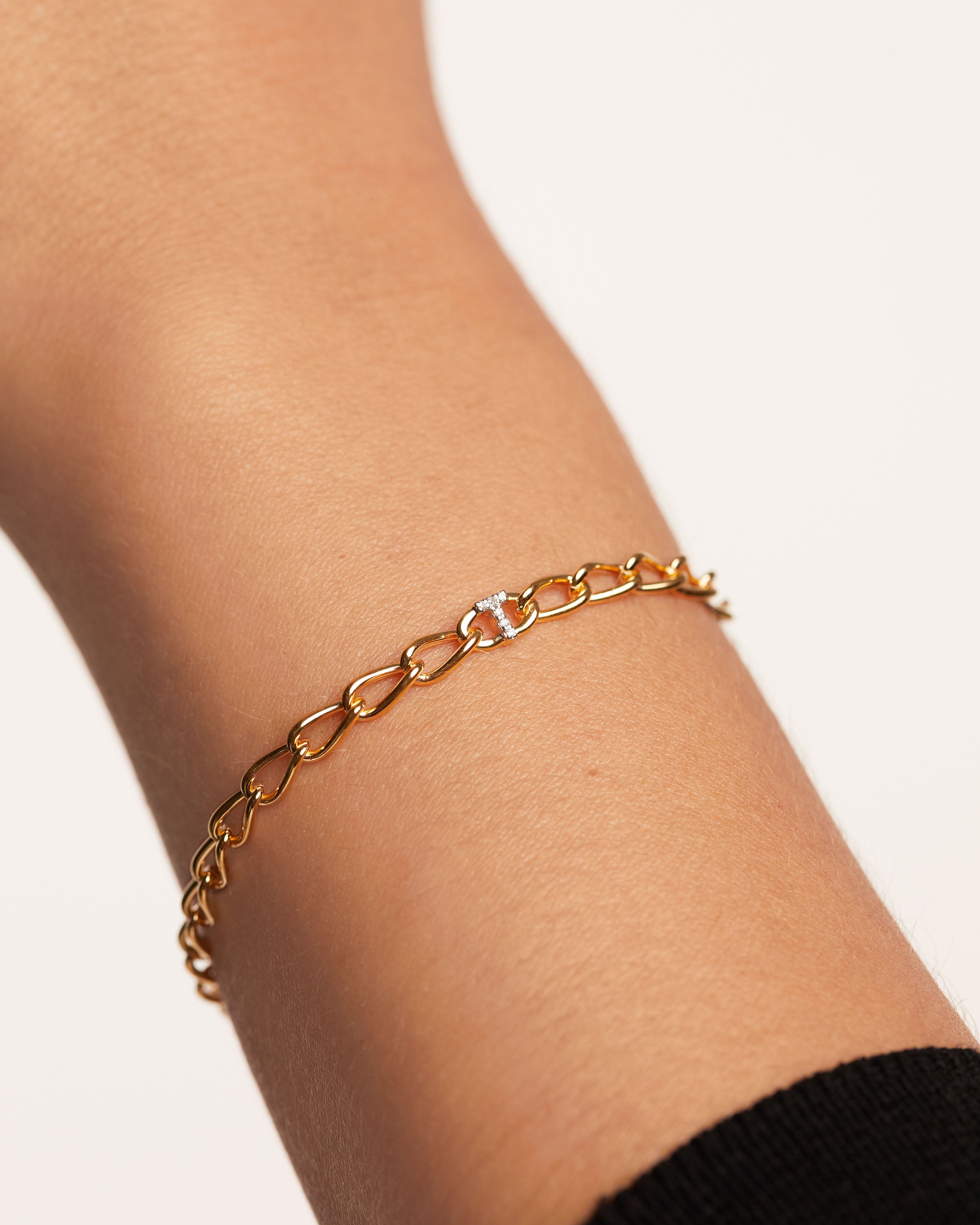 Letter T Chain Bracelet for Women - Sterling Silver Initial Charm Jewelry Gift for Her | Perfect for Everyday Wear, Birthdays & Anniversaries