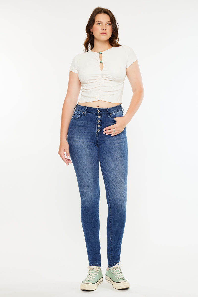 Candice High Rise Super Skinny Jeans for Women - Curvy Fit Stretch Denim Pants, Slimming Bootcut Tummy Control - Perfect for Casual Wear, Date Night & Office Outfits