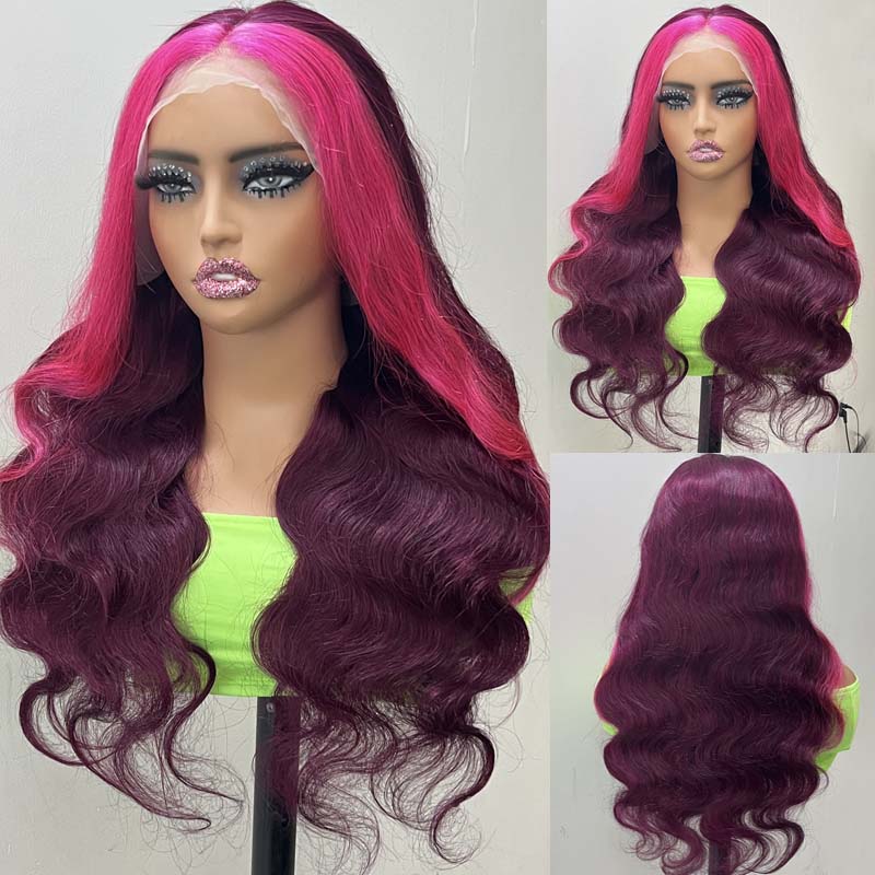 Skunk Stripe Wig Collection | eullair Must Have Gorgeous Colored Highlight Lace Frontal Wig for Women - Perfect for Cosplay, Parties & Fashion Styling