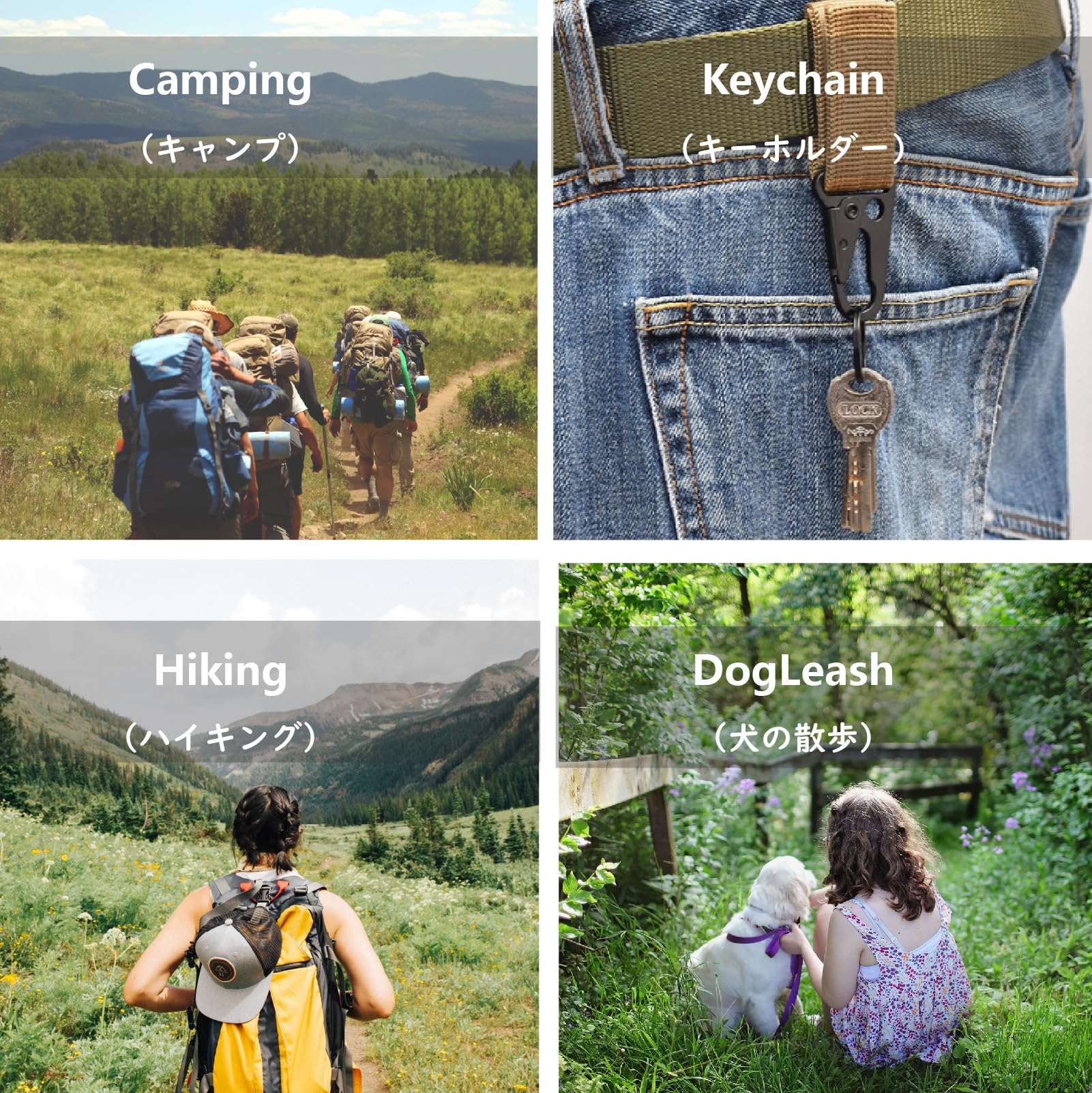 JEELAD Heavy Duty Tactical Carabiner Clips - Spring Loaded Keychain Hooks with Enlarged Mouth for Outdoor Gear, Backpacks, Paracord & Sling Accessories | Perfect for Camping, Hiking, EDC & Survival Equipment Organization