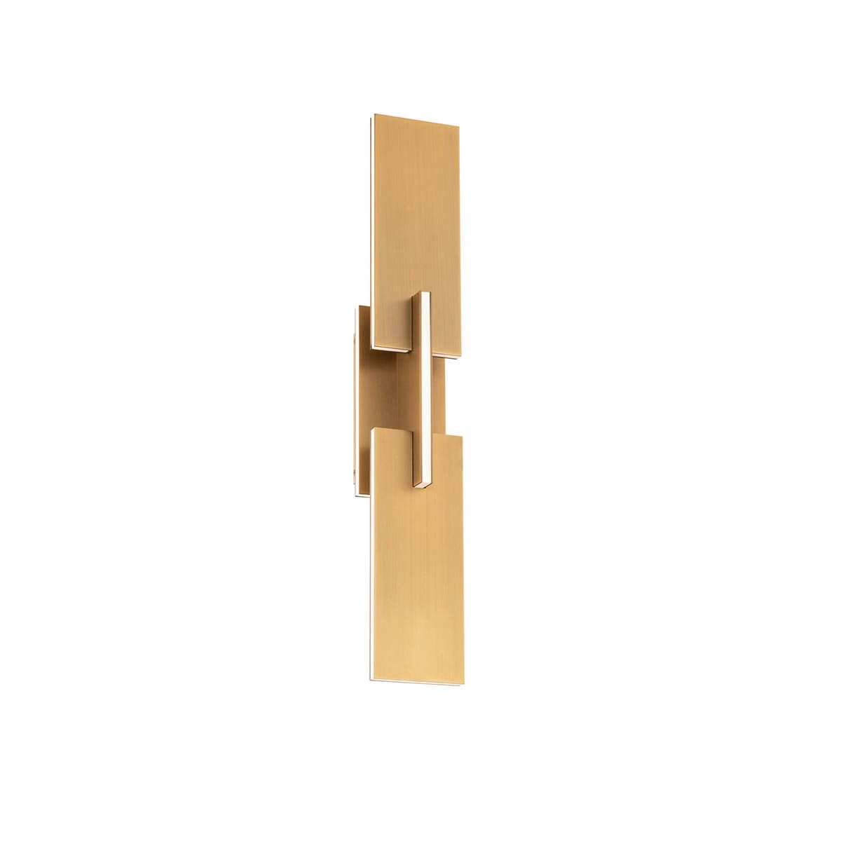 Amari 22 Inch LED Wall Sconce Light Fixture - Vintage Aged Brass Finish - Perfect for Bedroom, Living Room & Hallway Lighting