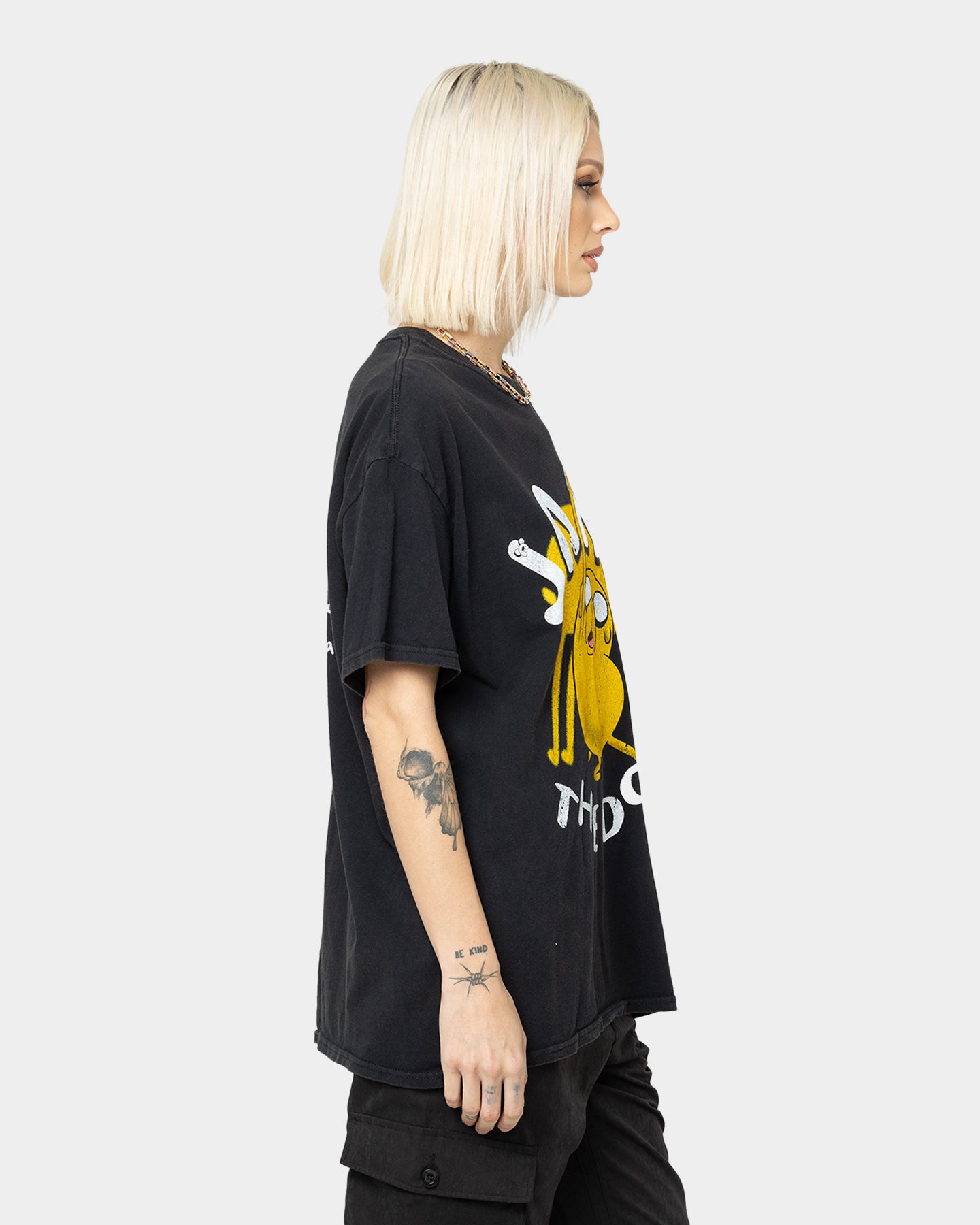 Vintage Adventure Time Jake The Dog Graphic T-Shirt - Black Wash Retro Cartoon Tee for Men & Women - Perfect for Cosplay, Casual Wear & Fan Collectibles
