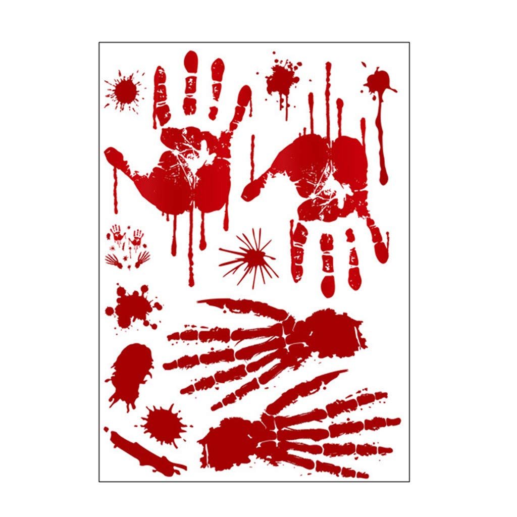 HYUIYYEAA Halloween Window Stickers - DIY Blood Decals for Home & Bedroom Decor - Spooky Wall Decals for Halloween Party, Haunted House, and Holiday Decoration (Size B, One Size)
