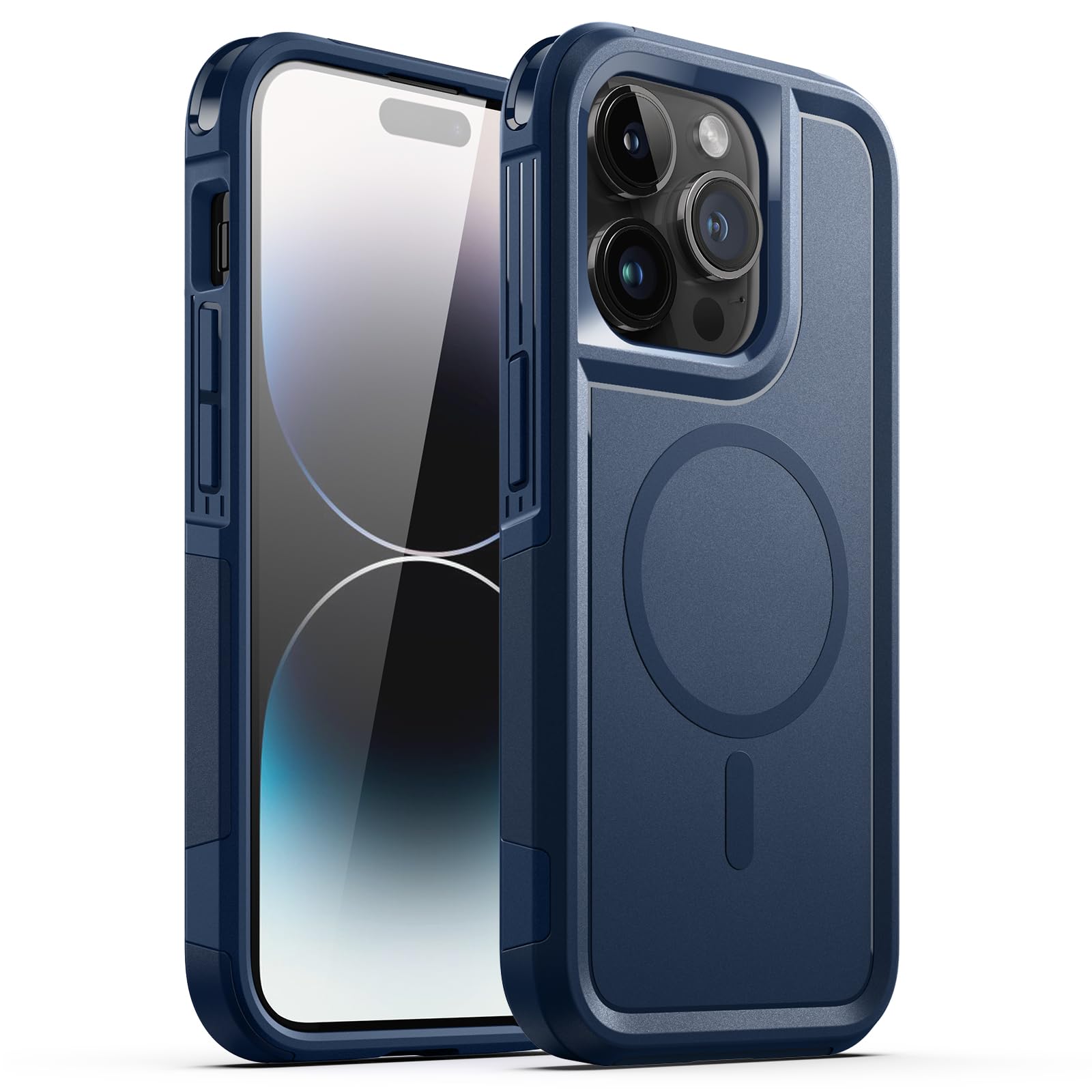 JETech Heavy Duty Rugged Case for iPhone 14 Pro Max 6.7-Inch | MagSafe Compatible | Dual-Layer Shockproof Protection | Magnetic Phone Cover (Blue) | Perfect for Outdoor Adventures & Daily Protection