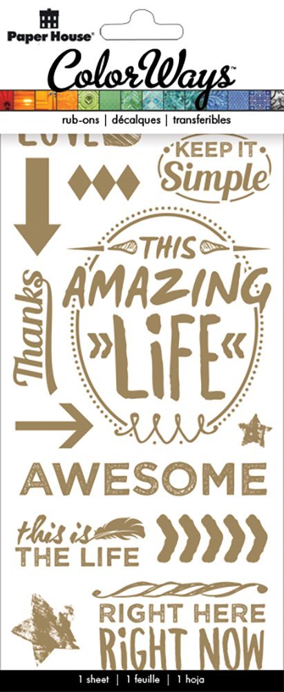 Amazing Today Happens Rub-On Transfers (6-Pack) - DIY Scrapbooking, Card Making & Home Decor Crafts - Perfect for Journals, Greeting Cards and Memory Books
