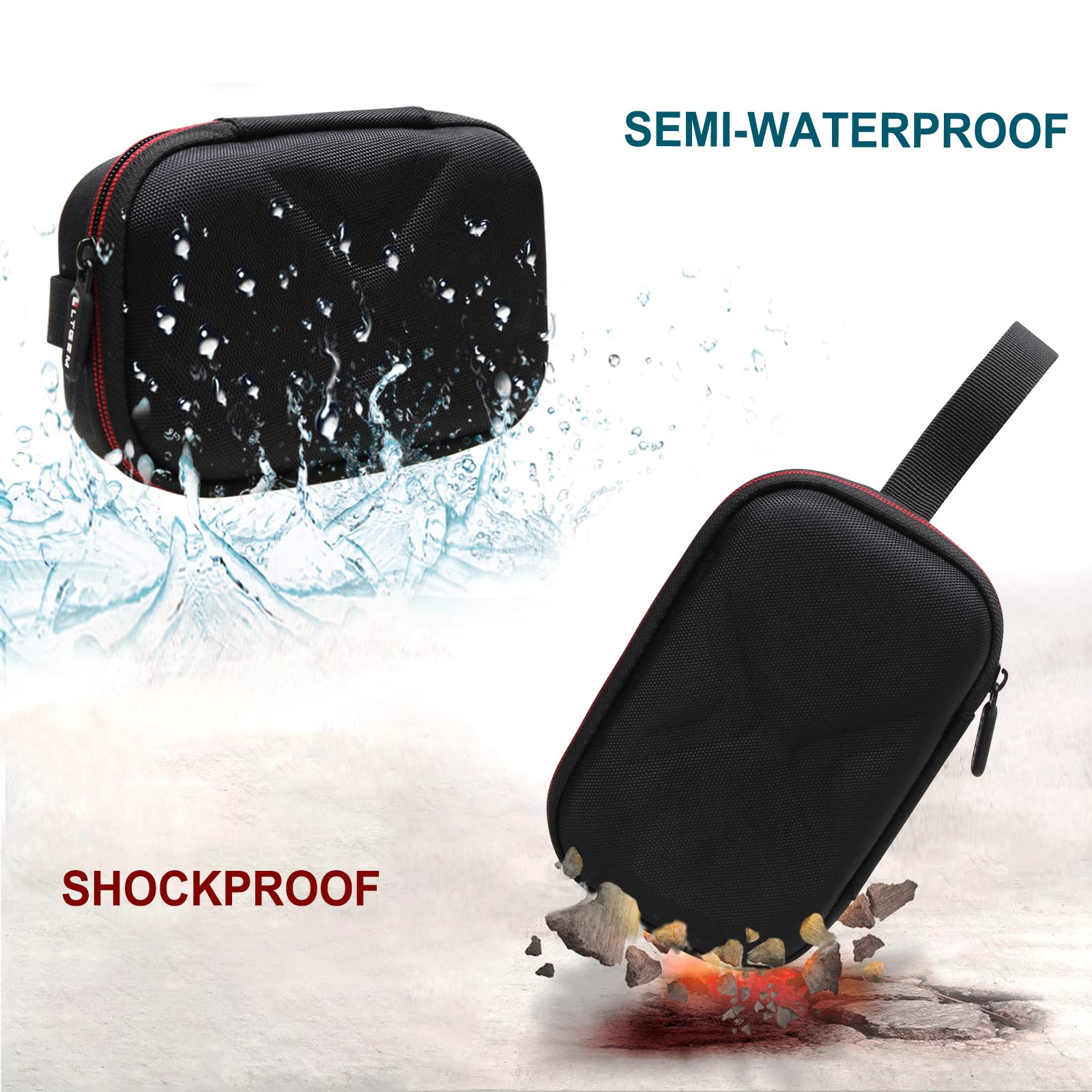 LTGEM Protective Case for JBL Go 3 Portable Bluetooth Speaker - Shockproof Cover with Carabiner Clip - Perfect for Travel, Hiking, Beach & Outdoor Adventures (Black)