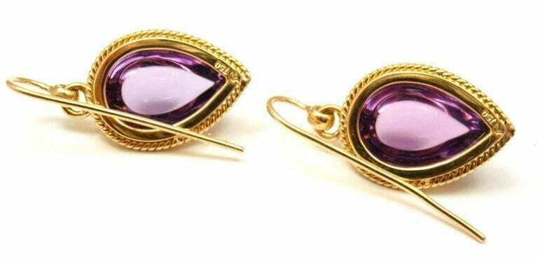 Authentic Temple St. Clair 18k Yellow Gold Chinese Bead Amethyst Earrings | Luxury Purple Gemstone Jewelry | Perfect for Weddings, Parties & Special Occasions
