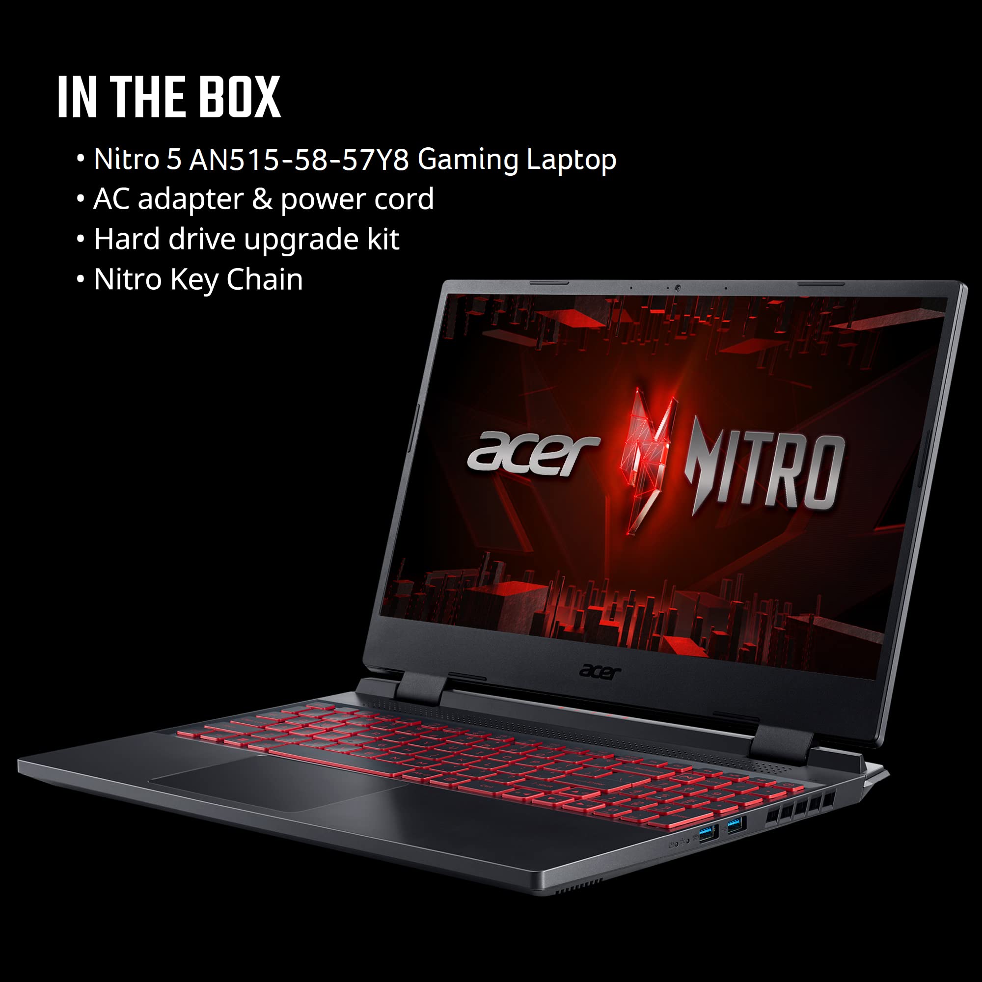 Acer Nitro 5 AN515-58-57Y8 Gaming Laptop - Intel Core i5-12500H, NVIDIA RTX 3050 Ti, 15.6