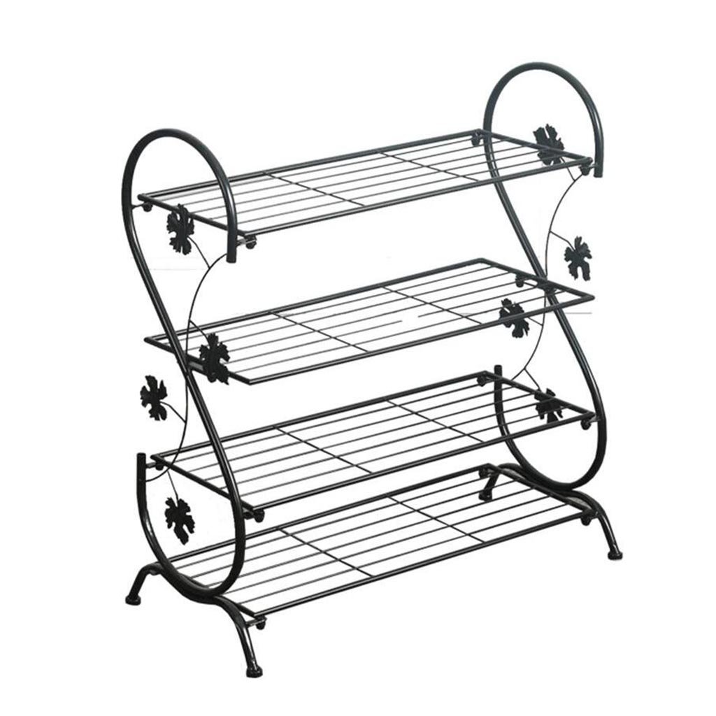 XEWNEG Multi-Tier Shoe Rack Organizer - Space Saving Entryway Storage Shelf for Shoes, Hats & Home Decor | Black Metal Shoe Cabinet for Hallway, Closet & Foyer Organization (Perfect for Small Spaces & Apartment Living)