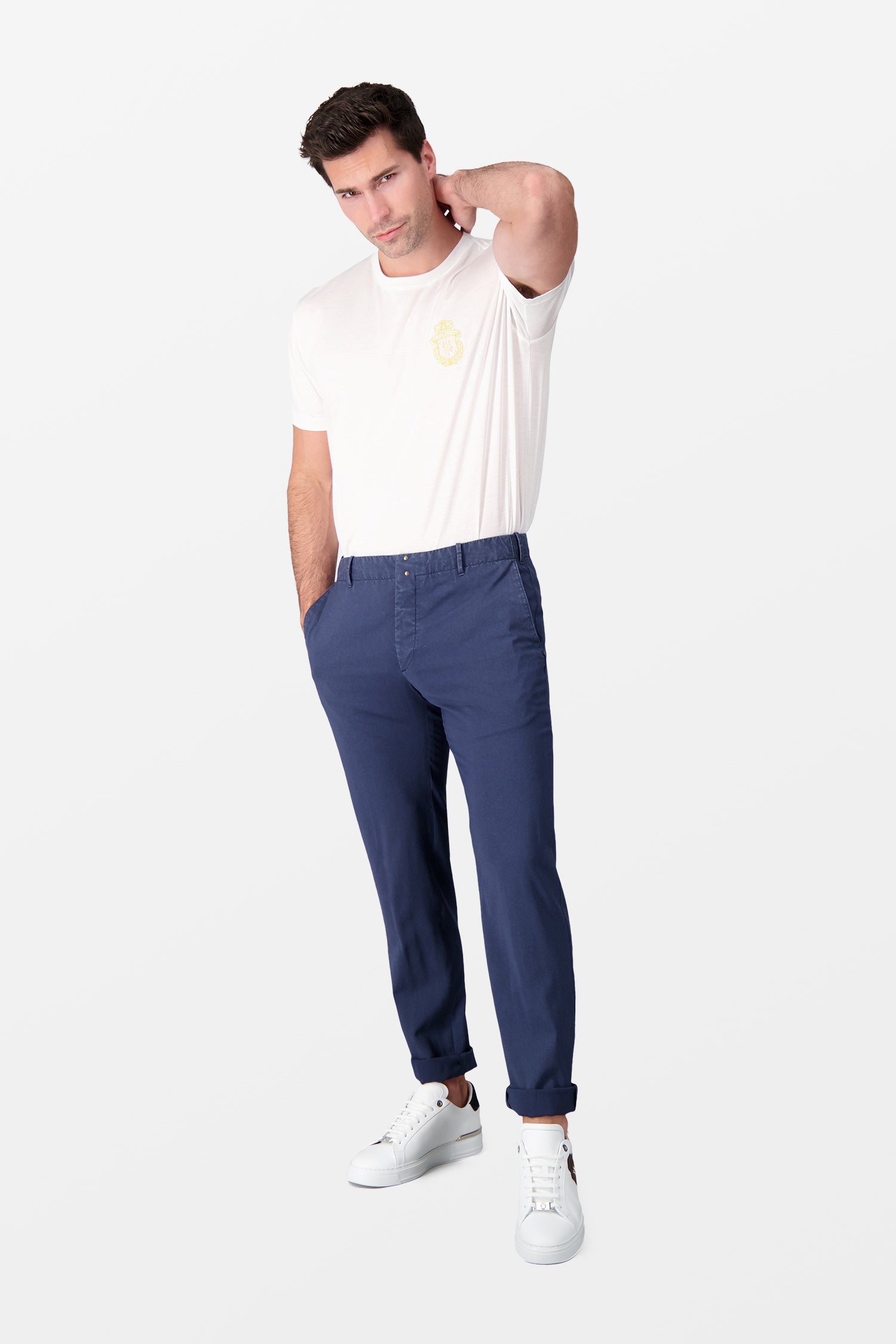 Incotex Blue Classic Men's Dress Pants | Slim Fit Formal Trousers for Office & Business | Premium Cotton Chino Pants for Work, Weddings & Professional Occasions