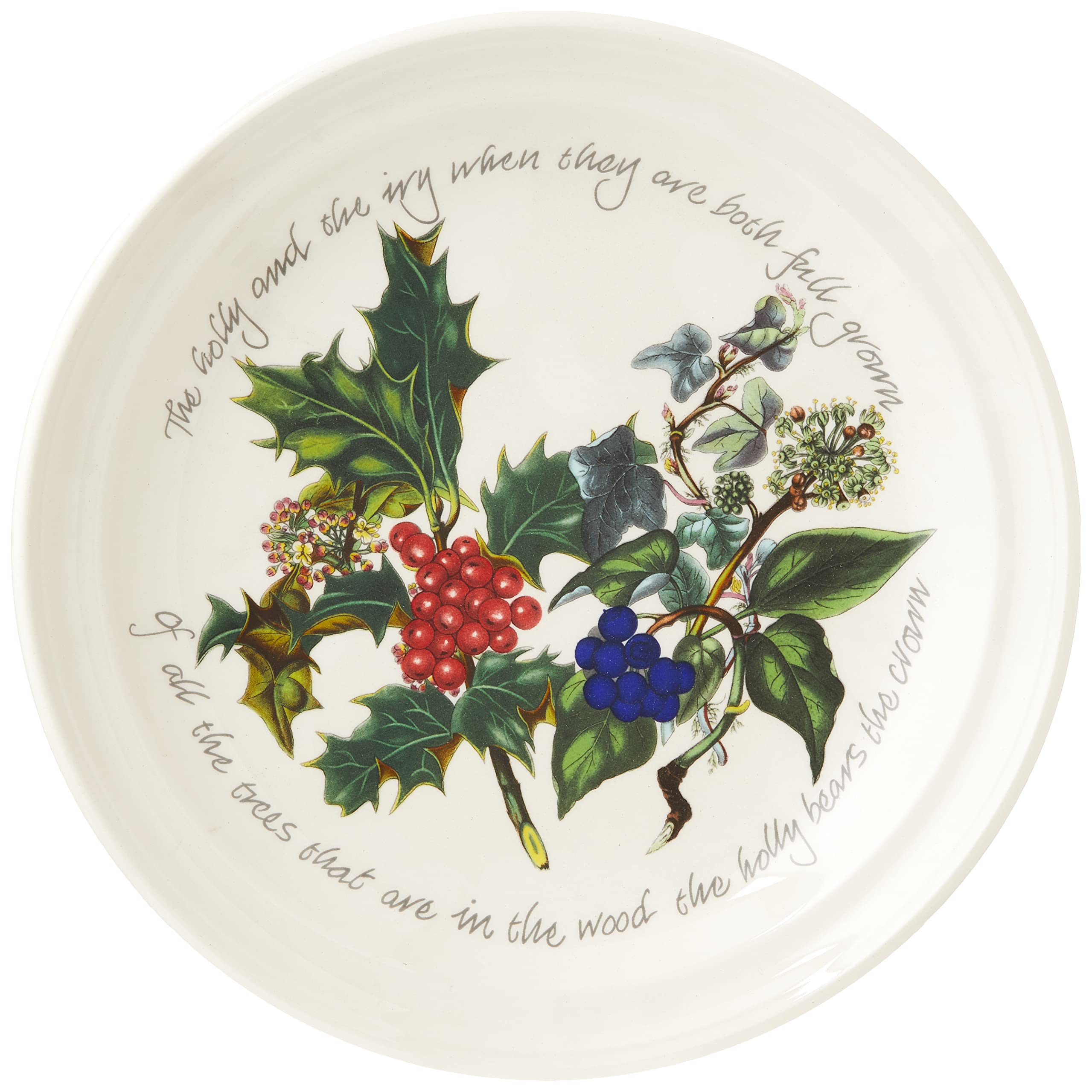 Portmeirion Holly and Ivy Christmas Dinner Plates Set of 6 - Elegant Holiday Dinnerware for Festive Gatherings & Family Celebrations