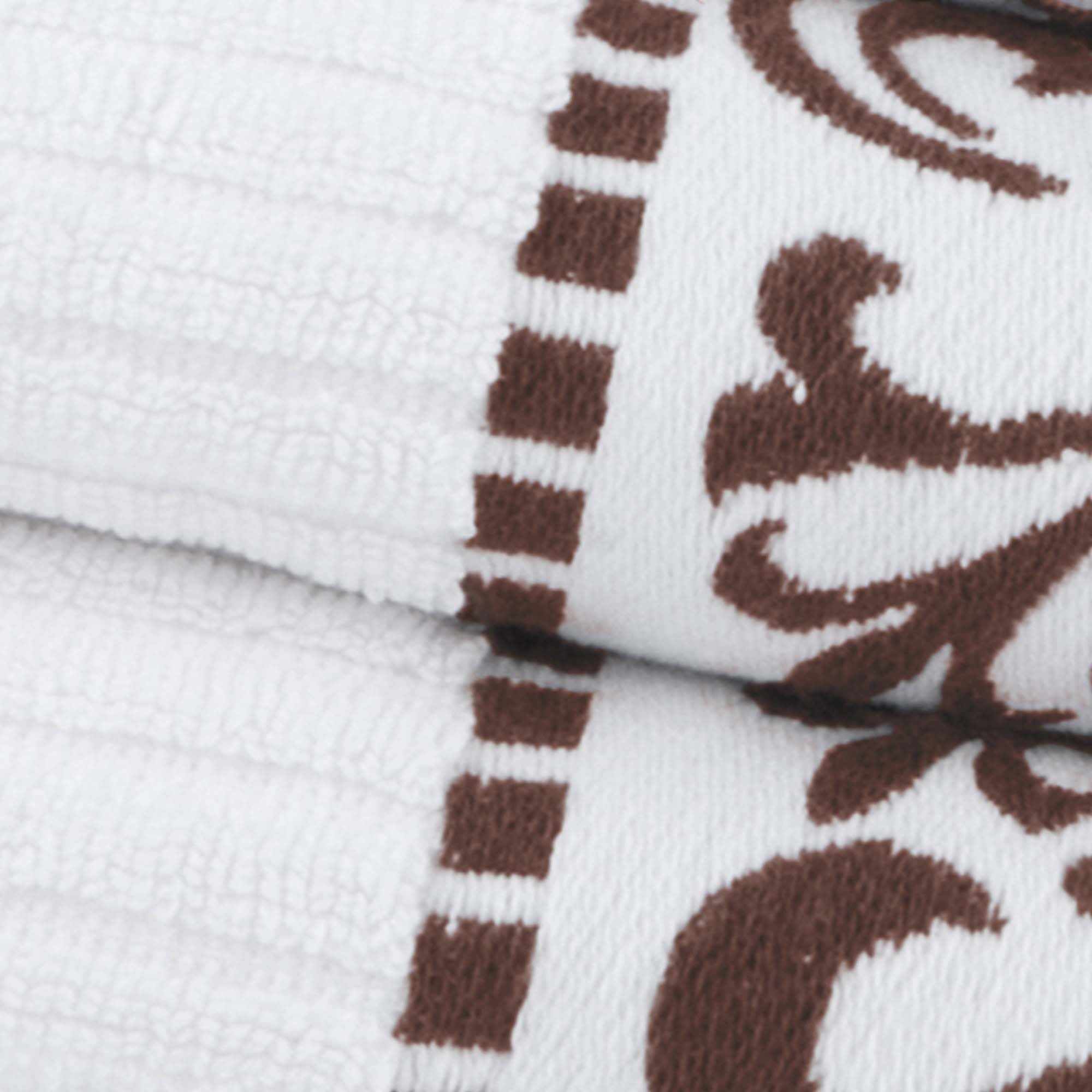 Premium Athens Cotton Greek Scroll & Floral 4-Piece Bath Towel Set - Soft & Absorbent for Spa, Bathroom & Guest Room Decor