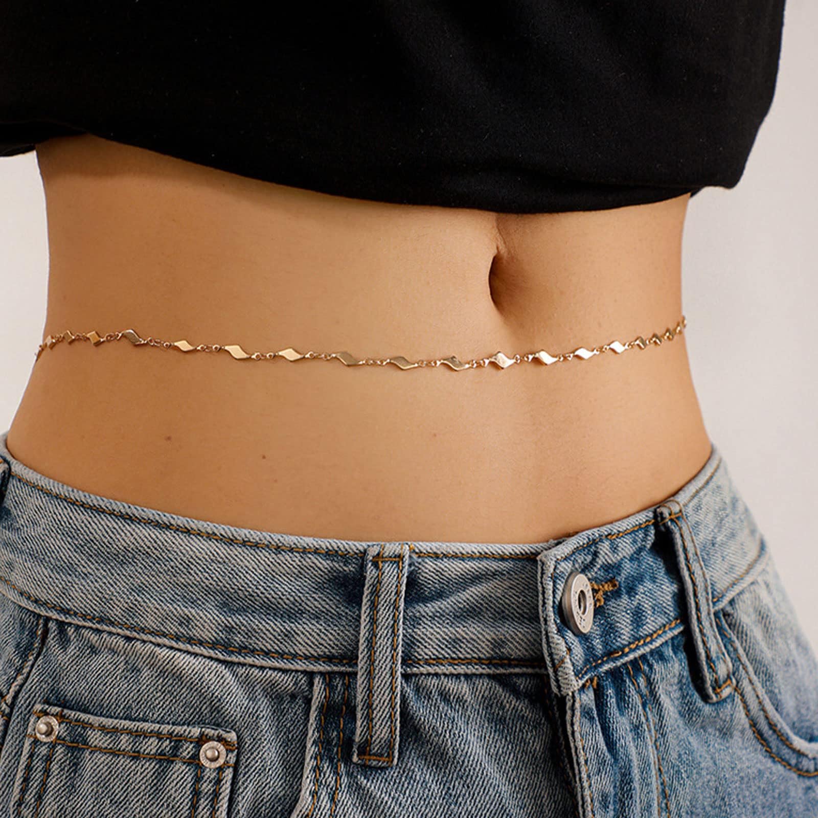 Elegant Gold Waist Chain Jewelry for Women - Layered Boho Belly Chain, Snake Body Jewelry for Summer Outfits | Perfect Gift for Her, Beach Parties & Festivals