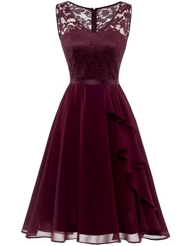 Burgundy-lace Chiffon