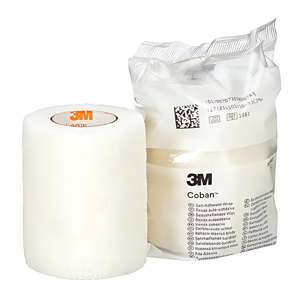 3M Coban Self-Adherent White Bandage Wrap - 4 Pack, Latex-Free & Breathable for First Aid, Sports Injuries, Pet Care & Veterinary Use - Ideal for Wound Dressing, Sprains & Post-Surgery Support