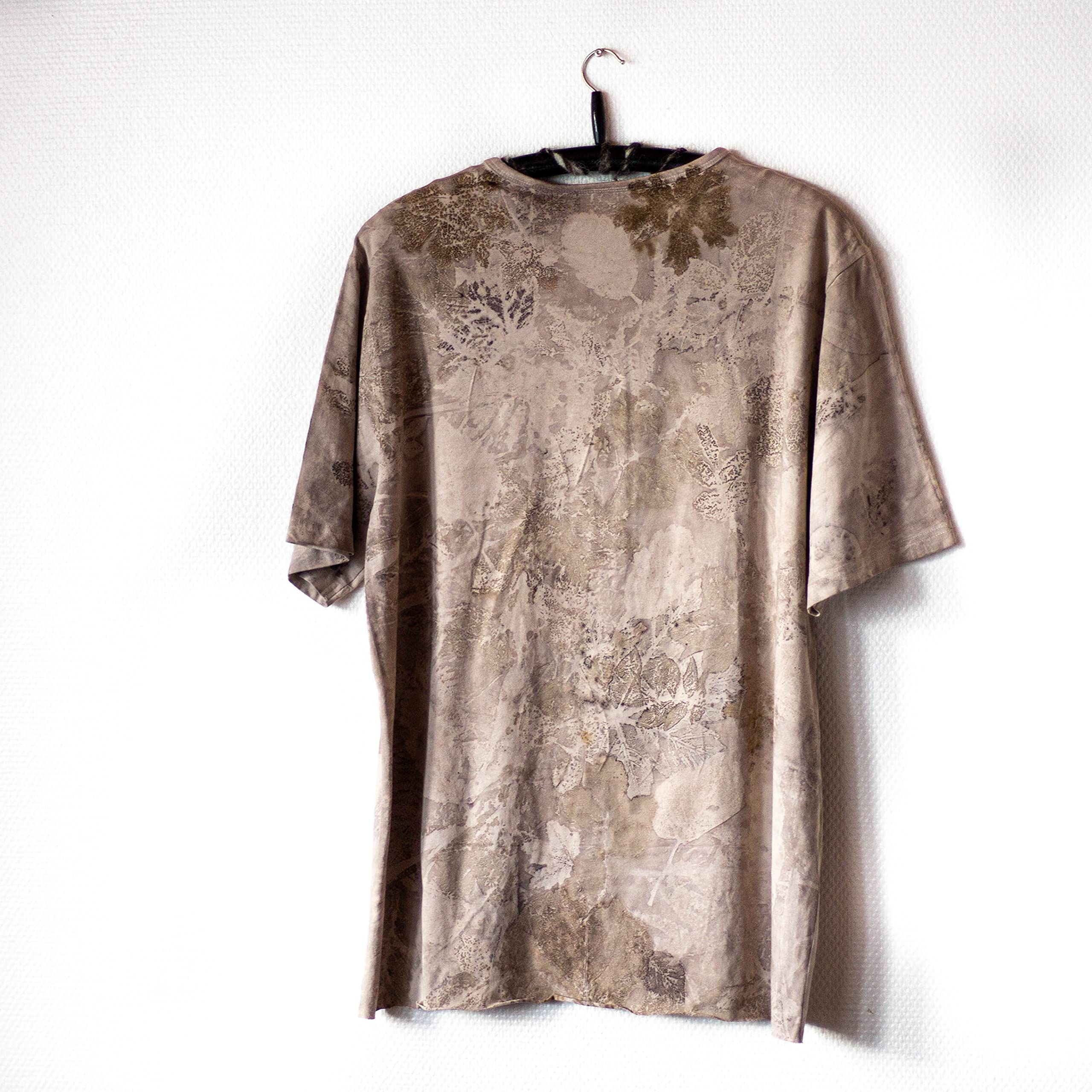 Eco-Friendly Botanical Print Cotton Women's T-Shirt | Natural Hand-Dyed Top | Casual & Sustainable Fashion for Everyday Wear