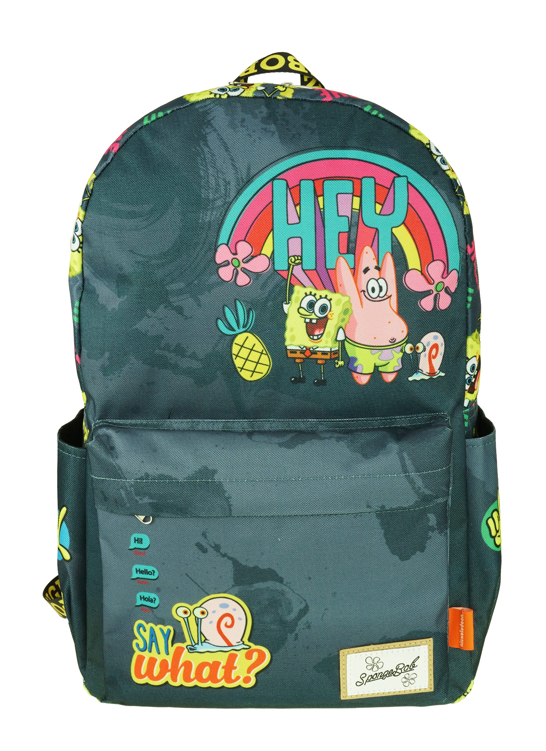 **SpongeBob Backpack with Laptop Compartment - Durable School, Travel & Work Backpack for Kids & Adults - Black (A22222-SB) - Perfect for College, Commuting & Outdoor Adventures**