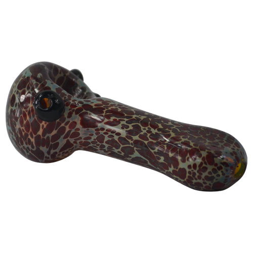 Handmade Spotted Spoon Pipe - Unique Glass Smoking Pipe for Herbs & Tobacco | Perfect for Travel, Camping & Outdoor Use