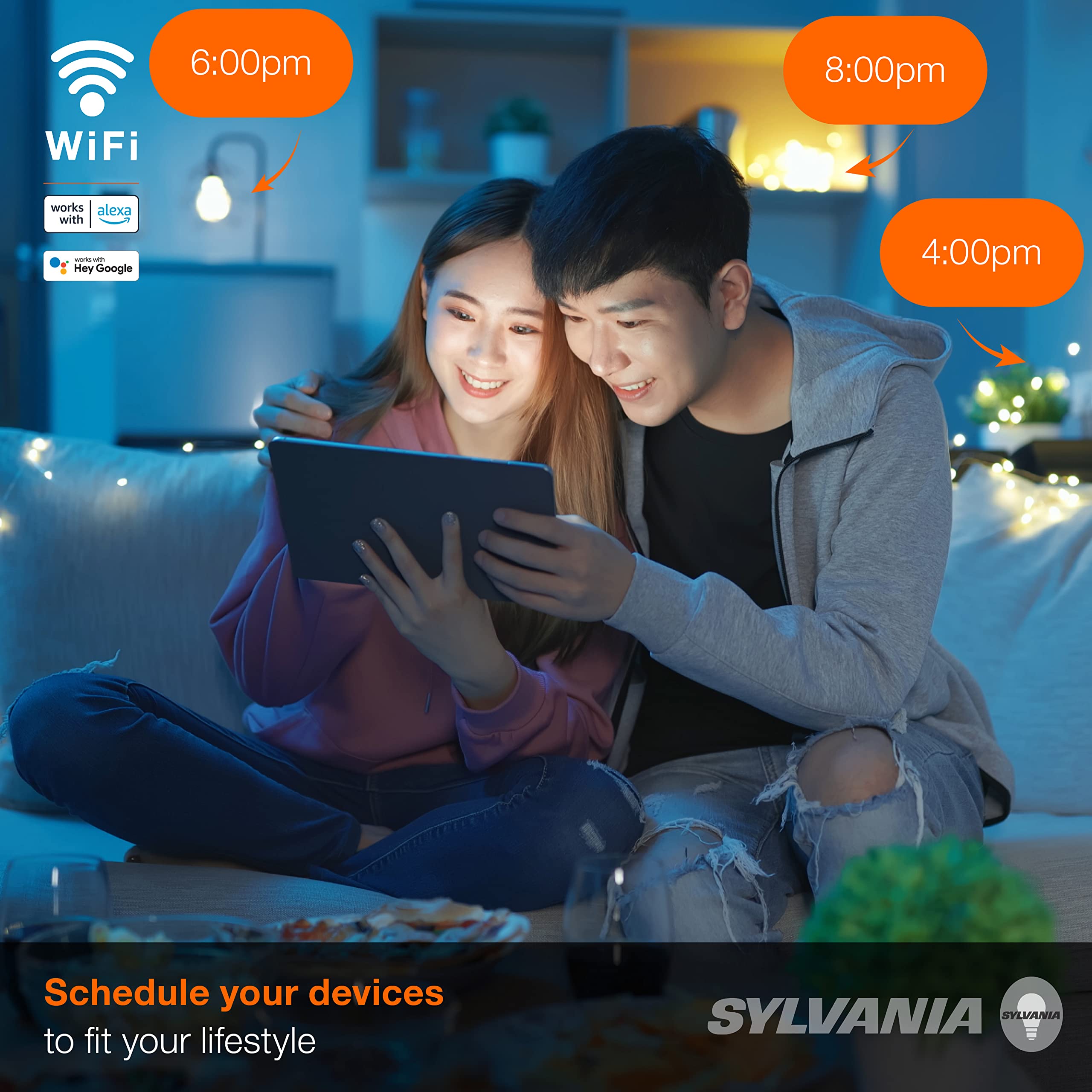 SYLVANIA Smart Plug 4 Pack - WiFi Outlet with Voice Control, Works with Alexa & Google Home, Remote Control via App, Timer & Scheduling, White (75703) - Perfect for Home Automation & Smart Lighting