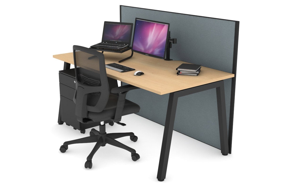Horizon Quadro A Legs Office Desk - 1600L x 800W with Cable Management Scallop | Modern Workstation for Home Office, Study Room & Small Business Spaces