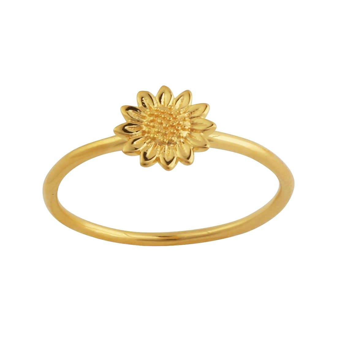 Delicate Sunflower Ring - 14K Gold Plated Floral Jewelry for Women - Perfect for Weddings, Anniversaries & Everyday Wear