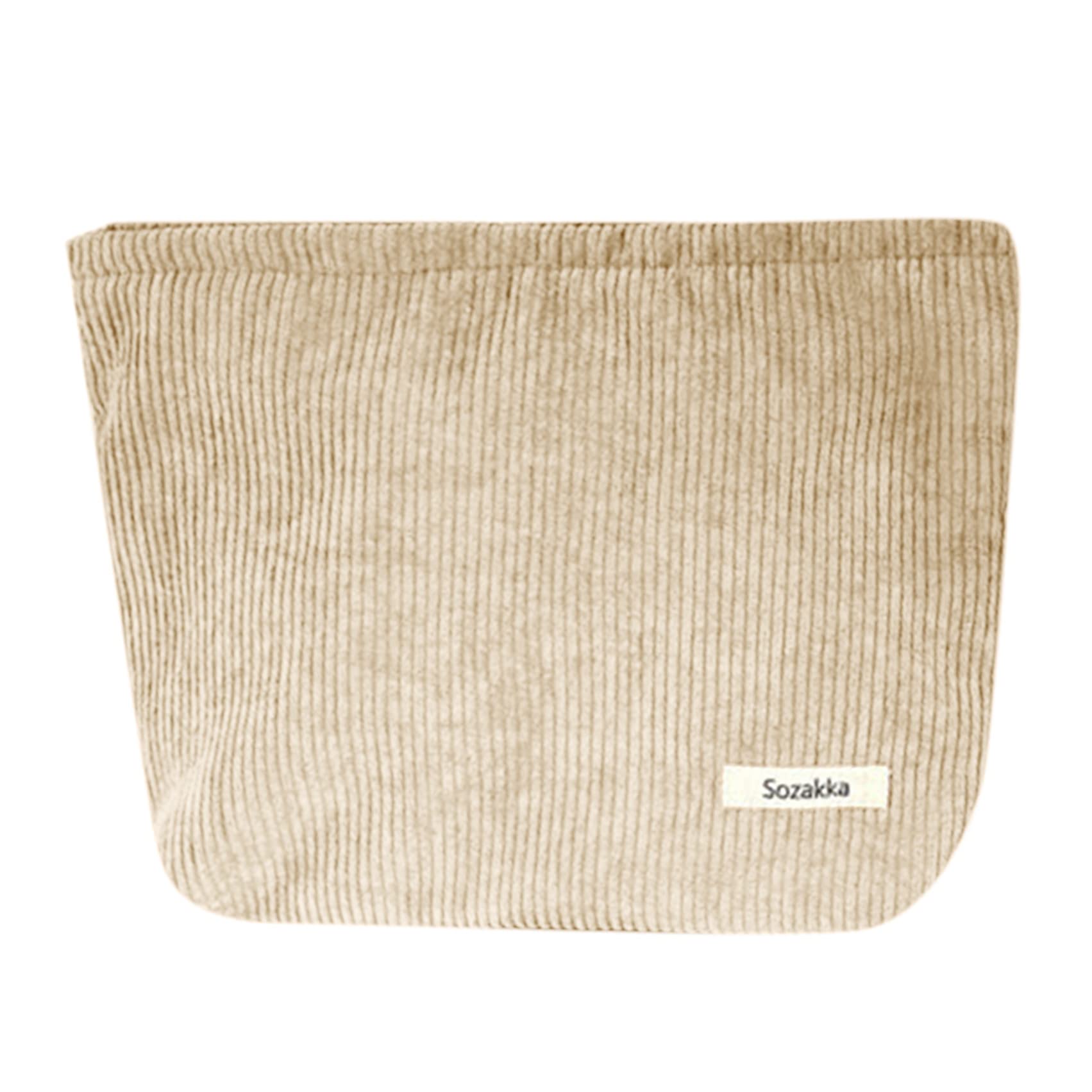 LALANG Small Corduroy Makeup Bag with Zipper - Travel Cosmetic Organizer Pouch for Women & Girls | Perfect for Daily Use, Travel, and Gift Giving