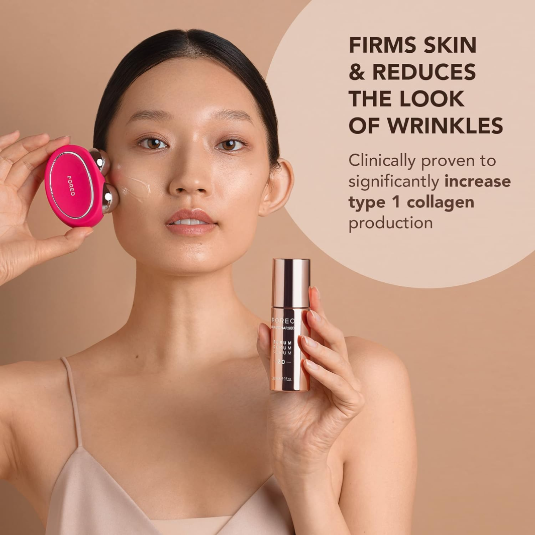 FOREO SUPERCHARGED Serum 2.0 - Anti-Aging Face Serum with Hyaluronic Acid & Peptides for Wrinkles & Fine Lines - Perfect for Night Skincare Routine & Daily Moisturizing