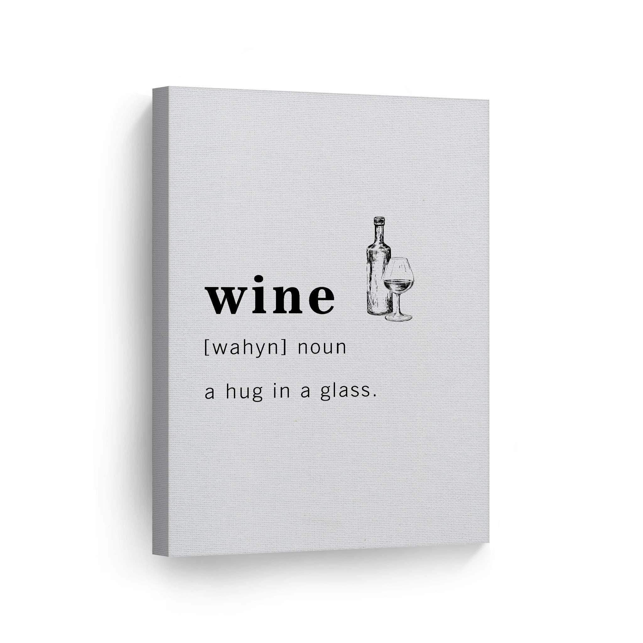 Funny Wine Definition Dictionary Canvas Print - Inspirational Quote Wall Art for Office, Living Room, Bedroom & Bathroom Decor - Ready to Hang Home Decoration (36x24 inches) - Perfect for Wine Lovers, Housewarming Gifts & Bar Decor - Made in USA