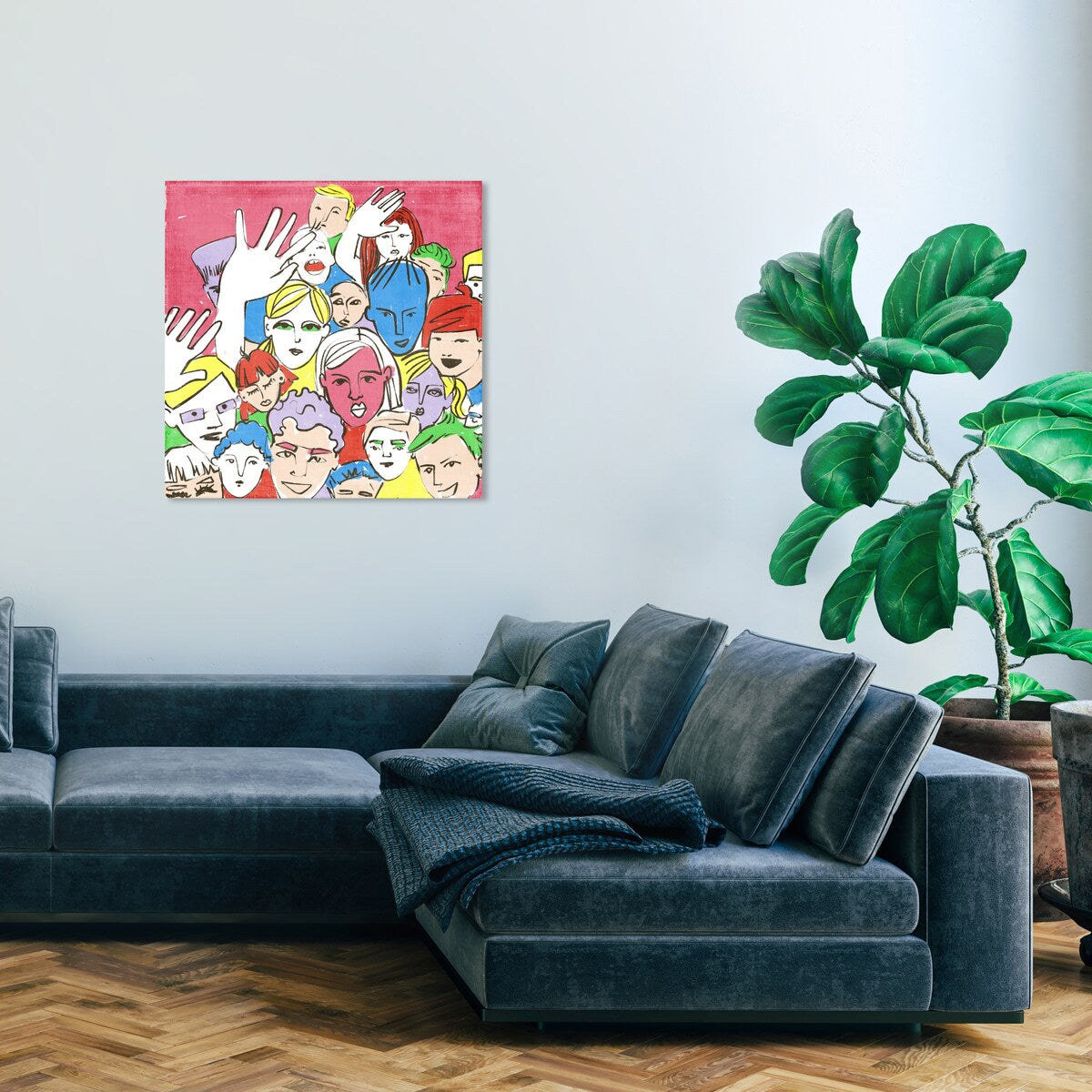 Modern Pink Canvas Wall Art Print - Concert Theme Decor for Living Room, Bedroom & Office | Music Lover Gift, Home Aesthetic