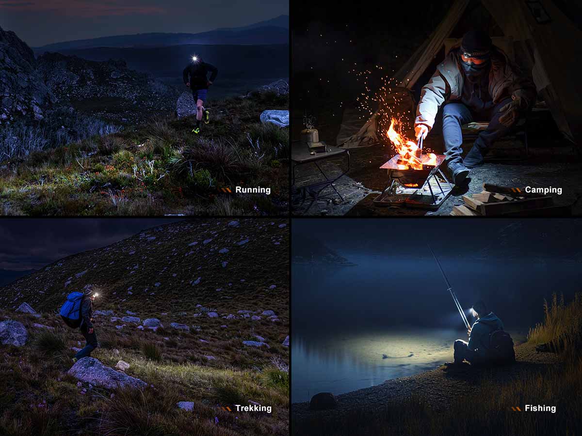Fenix HL12R V2.0 Rechargeable Headlamp - 300 Lumens LED Headlight with USB-C Charging for Camping, Hiking, Running & Outdoor Adventures