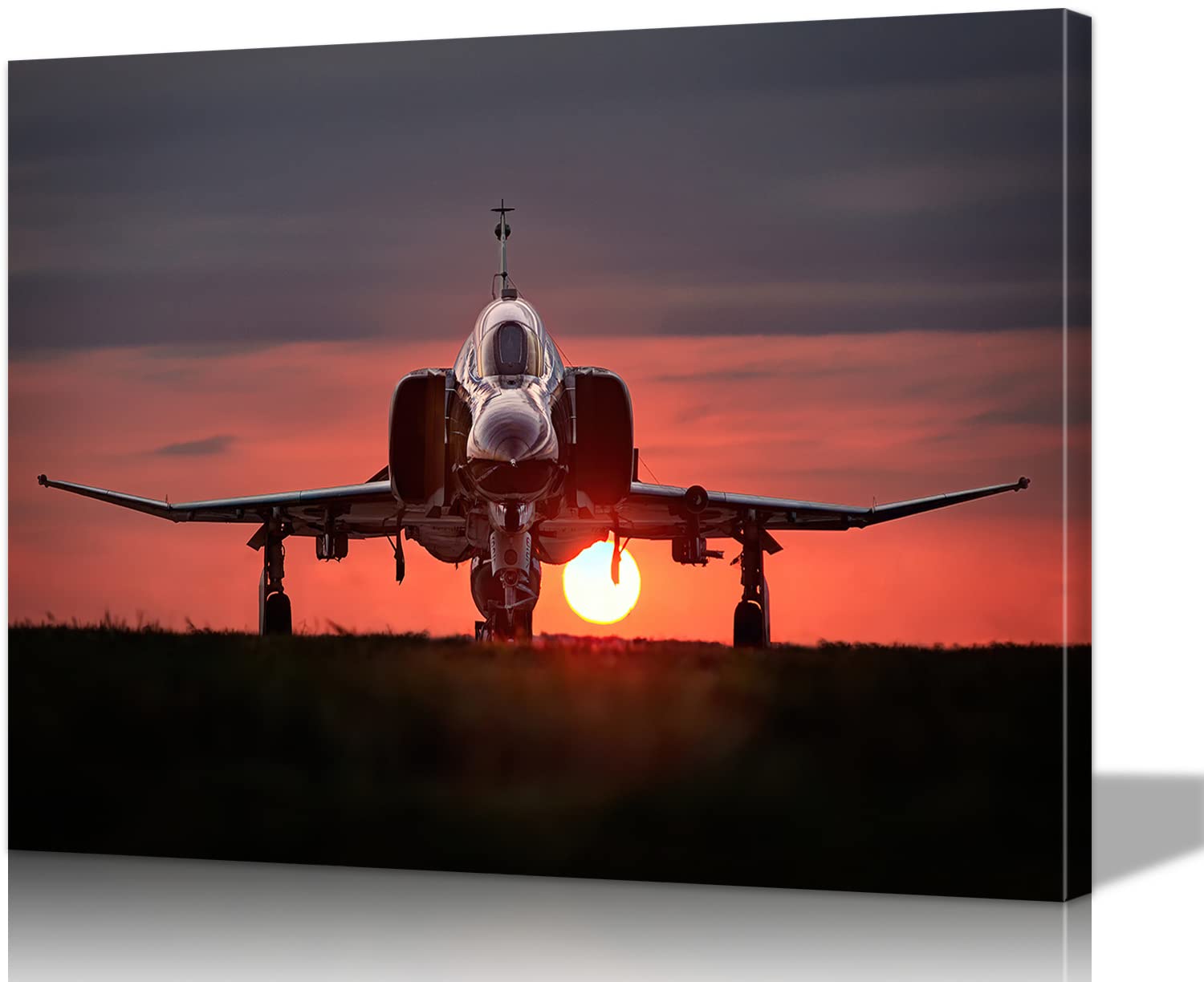 F-4 Phantom Fighter Jet Wall Art - 16x24 Inch Military Aviation Decor for Teen Room, Bedroom & Office | Air Force Poster, Airplane Wall Decor, Aviation Themed Gift