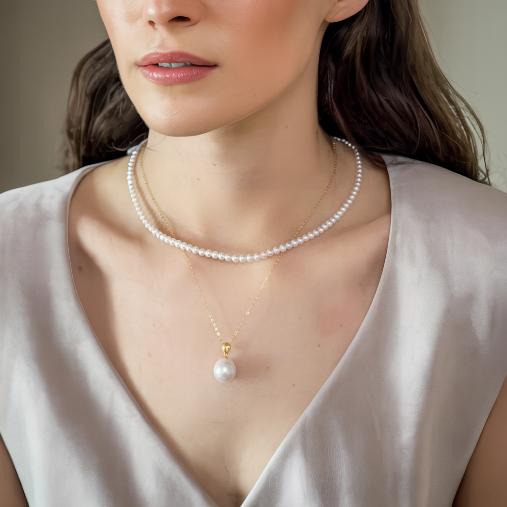 AAA+ Freshwater Pearl Necklace 3.5-4mm 17 Inch - Elegant Women's Jewelry for Wedding, Party & Formal Occasions
