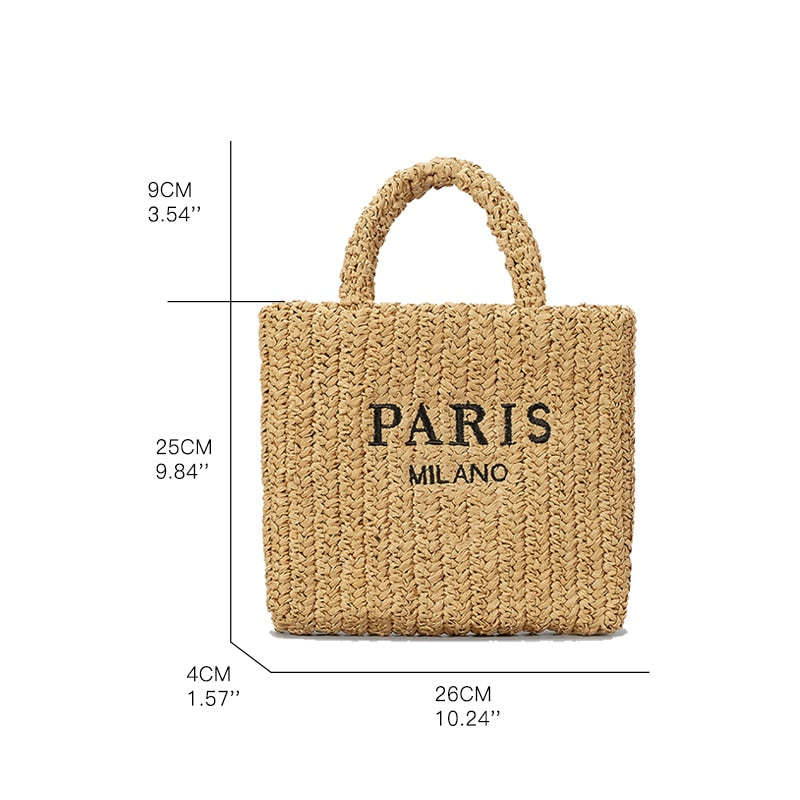 Stylish Women's Striped Straw Handbags - Trendy Summer Beach Tote for Vacation, Shopping & Outdoor Activities