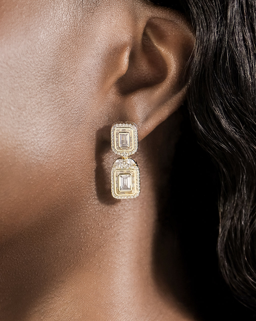 Trina CZ Square Drop Earrings for Women - Sparkling Cubic Zirconia Dangle Earrings - Perfect for Parties, Weddings & Evening Events