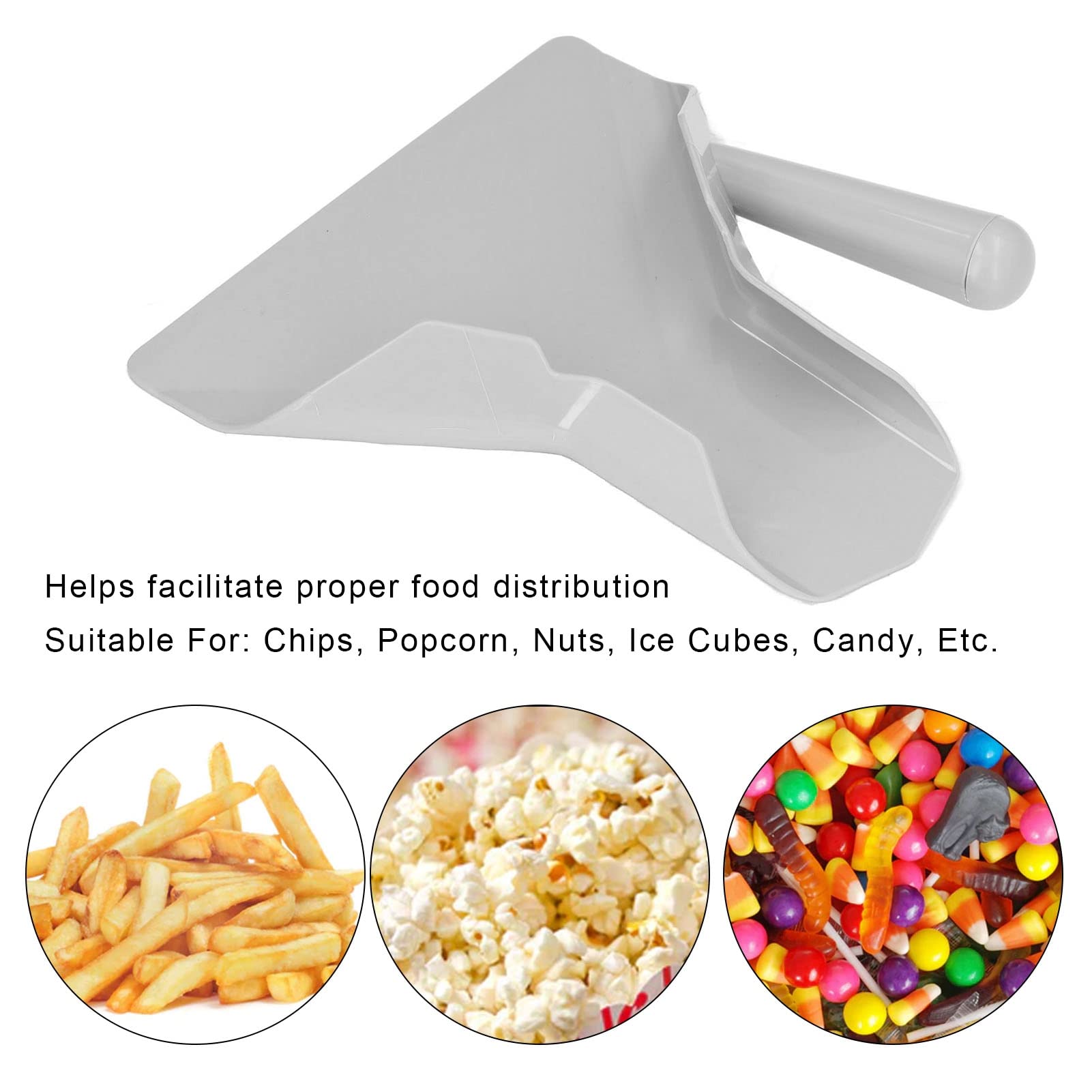 Stainless Steel French Fry Scoop with Non-Slip Handle - Perfect for Snacks, Desserts, Ice Cream & Dry Goods - Ideal for Restaurants, Cafes, Home Kitchen & Party Serving