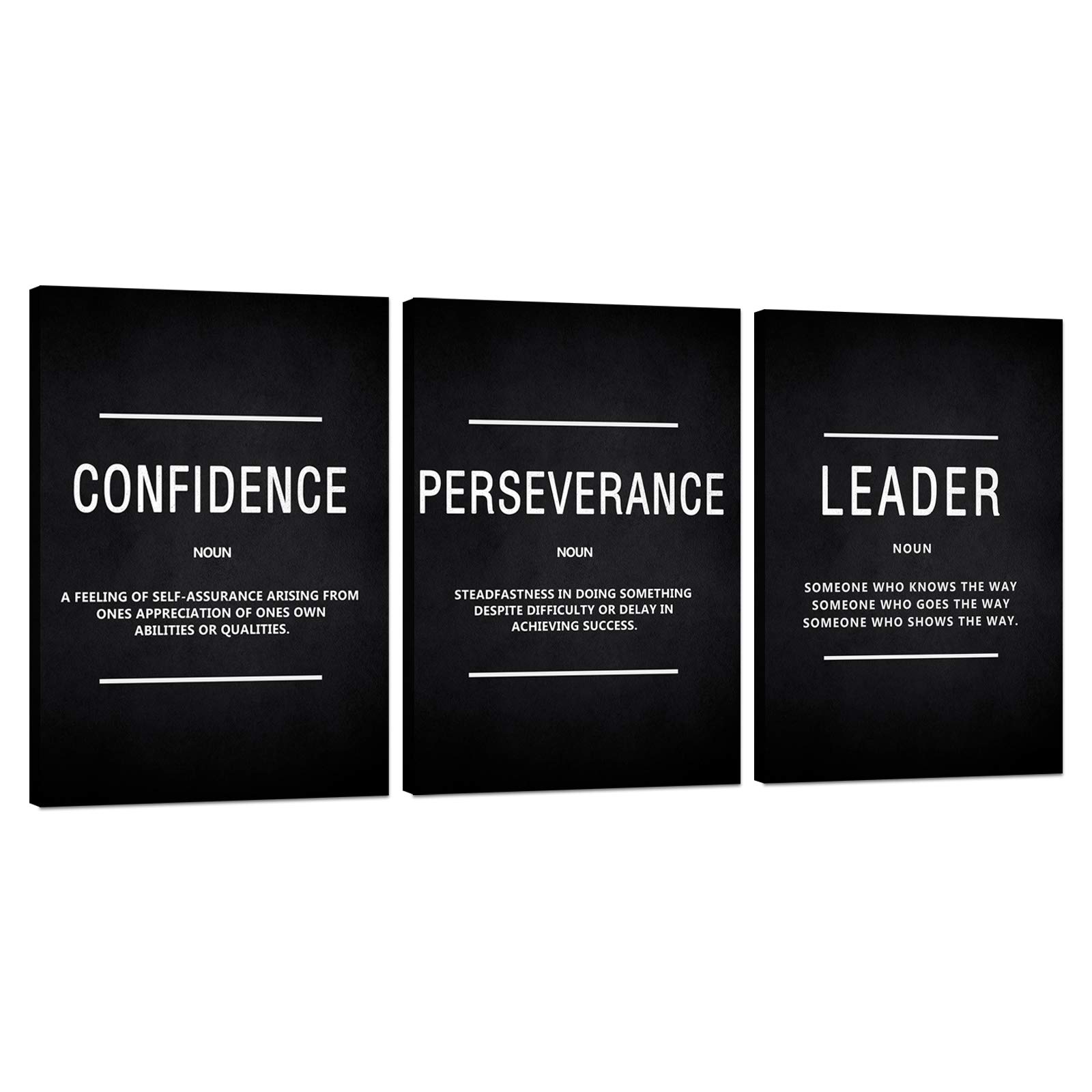 Motivational Wall Art Canvas - Inspirational Quotes Office Decor, Grind Hustle Painting for Bedroom & Living Room (3-Piece Set, 24x36 Inches) - Perfect for Home Office, Gym & Workspace Motivation