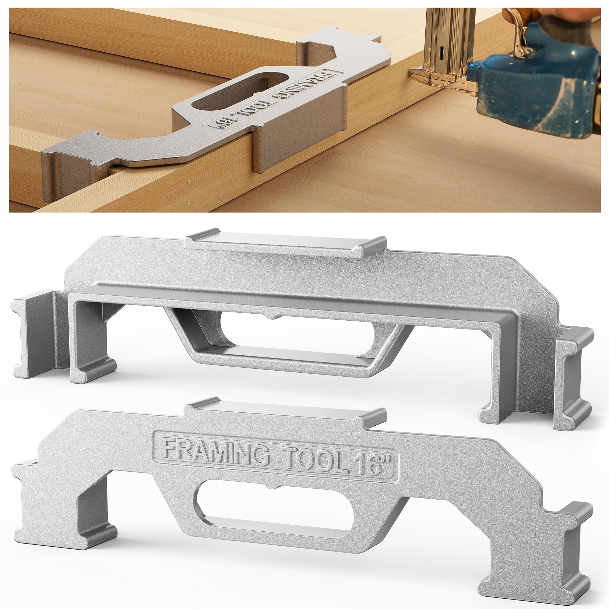 Kolvoii 16-Inch On-Center Framing Spacing Tool - Heavy Duty Cast Aluminum Stud Framing Jig for Walls, Roofs, Floors & Ladders | Perfect for DIY Home Construction, Woodworking & Professional Framing Projects