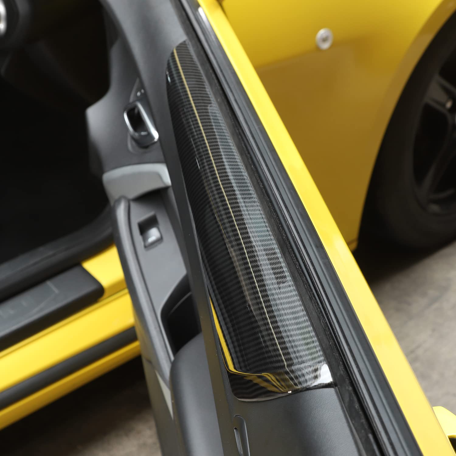 Carbon Fiber Inner Door Panel Armrest Cover Compatible with 2016-2023 Chevrolet Camaro - Interior Door Trim Accessories for Enhanced Comfort & Style | Perfect for Car Enthusiasts & Customization Projects