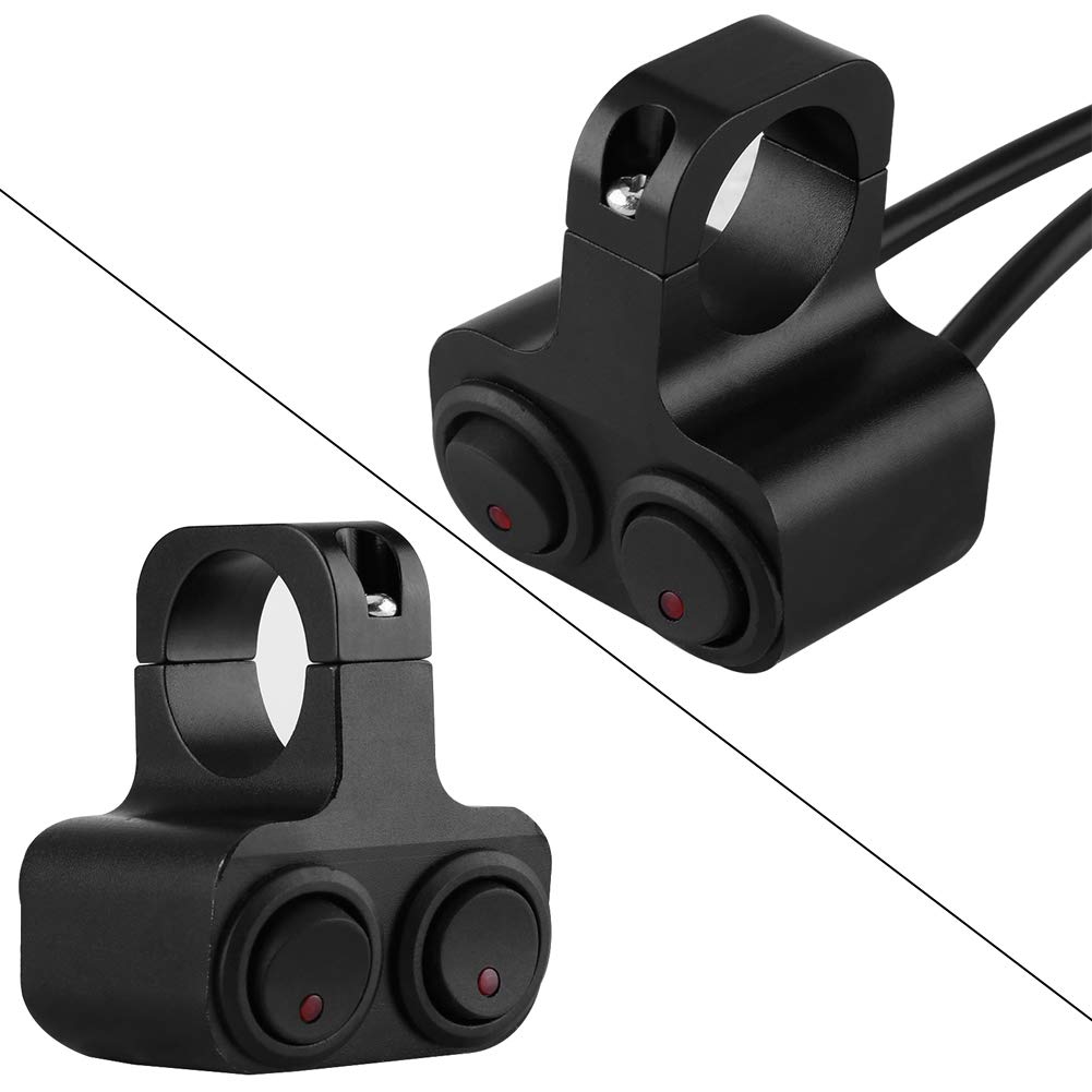 Motorcycle Handlebar Switch - CNC Aluminum Alloy Toggle Switch for Headlight & Spotlight (1 inch/25mm, 12V 10A) | Durable Motorcycle Light Control for Off-Road Bikes & Night Riding