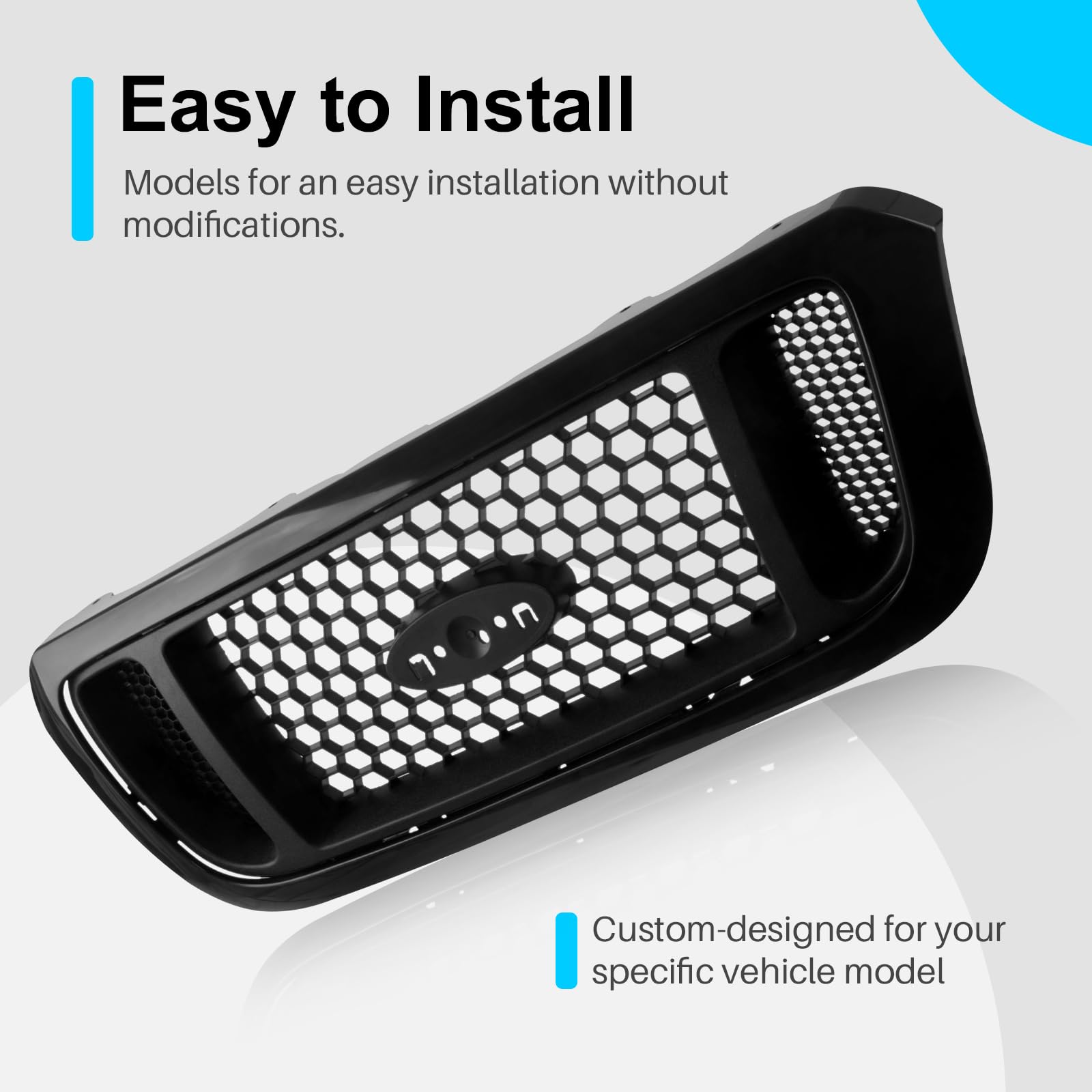2004-2005 Ford Ranger Pickup Front Black Grille Grill Assembly Replacement (FO1200460 4L5Z8200DAF) - Durable Aftermarket Car Parts for Off-Road & Daily Driving