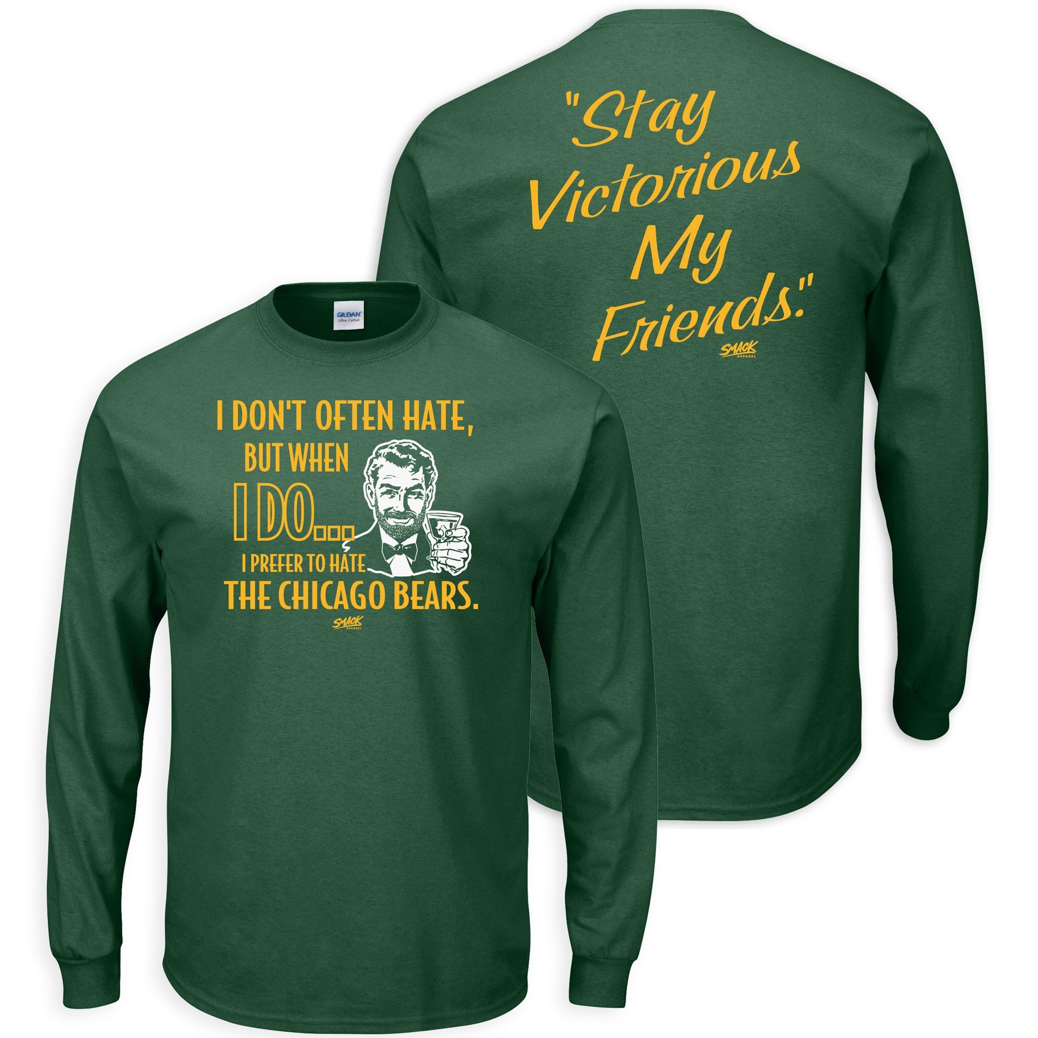 Stay Victorious Anti-Chicago Packers T-Shirt for Green Bay Football Fans - Comfortable Cotton Tee for Game Day & Tailgating (Sizes SM-5XL)