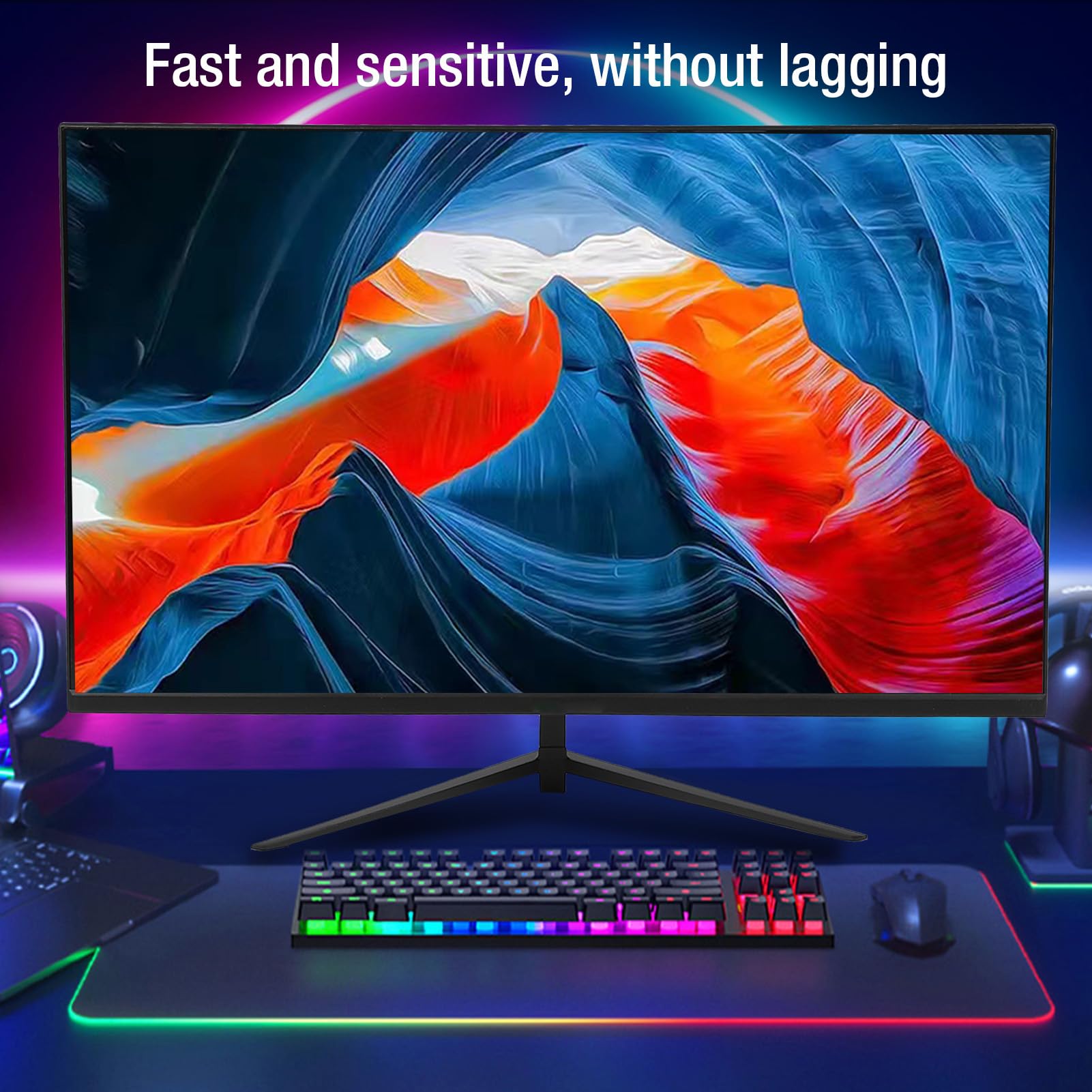 27 Inch Gaming Monitor - Ultra Thin 2K QHD 165Hz LED Computer Screen with HDMI & DP Ports, 120% sRGB Eye Care Technology, Wide Viewing Angle (Black) - Perfect for Esports, Streaming & Office Work