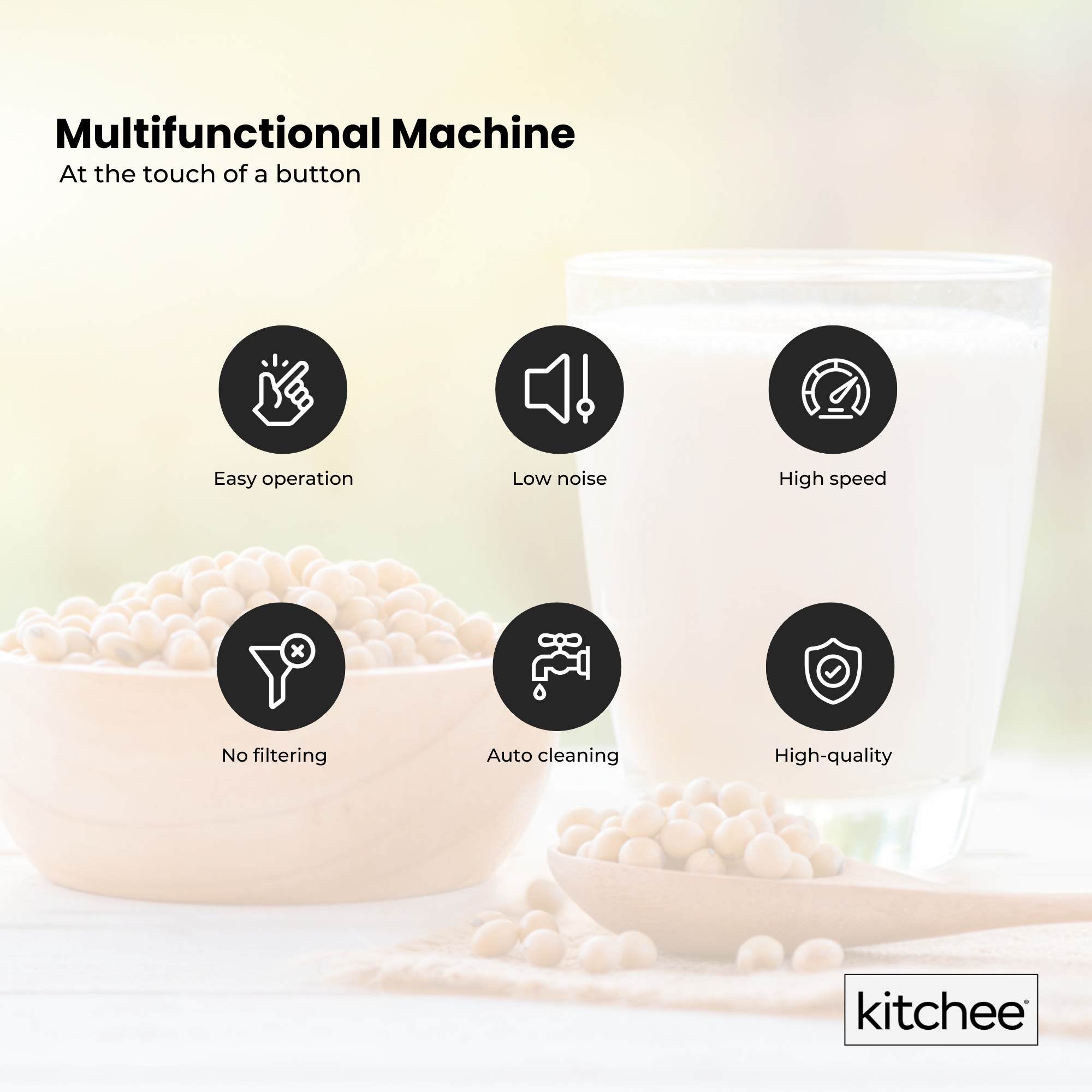 1.2L Electric Soy Milk Maker Machine - Automatic Nut Blender for Almond, Soya & More | Perfect for Homemade Soy Milk, Almond Milk & Healthy Smoothies