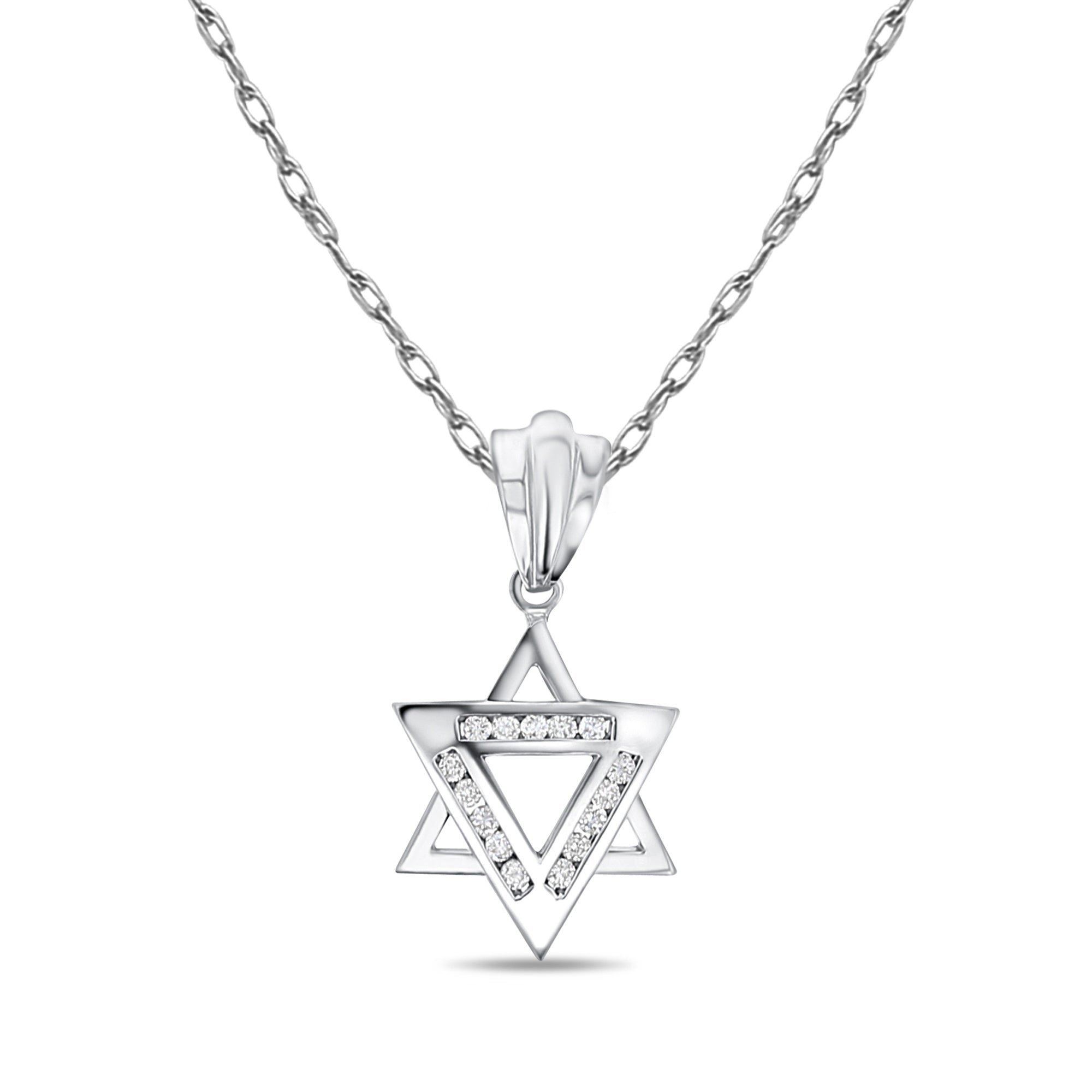14K Gold Jewish Star of David Diamond Pendant Necklace for Women - Elegant Religious Jewelry Gift for Hanukkah, Bat Mitzvah & Special Occasions