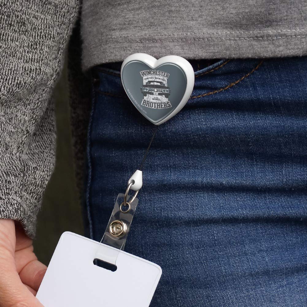 Supernatural TV Show Impala Heart Lanyard - Retractable Badge Reel with ID Card Holder for Fans, Office Workers & Event Staff - Perfect for Conventions, Work Security & Collectors