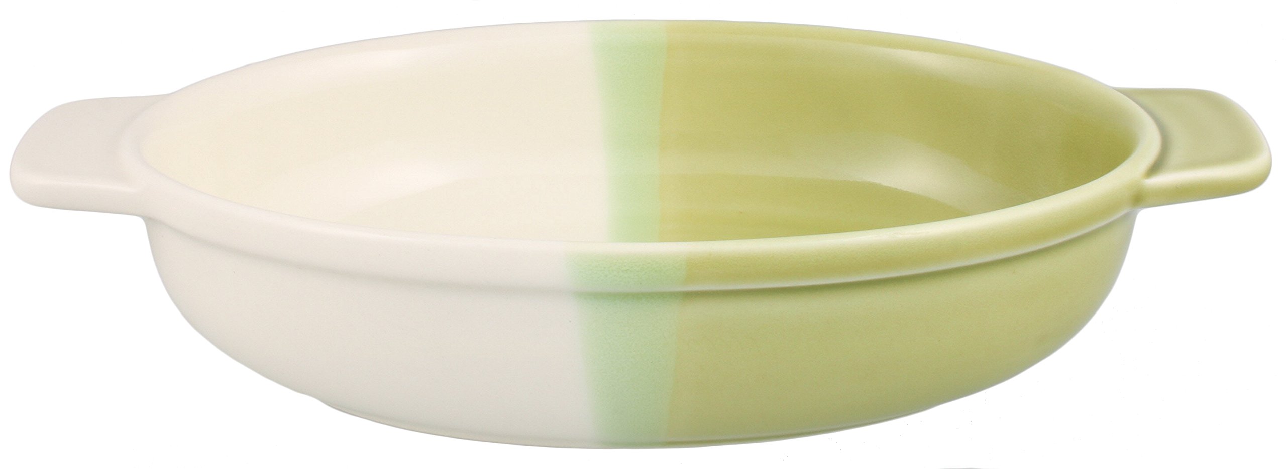 Santo Banko Ware 5756 Green Gratin Dish - Microwave & Oven Safe Half & Half Baking Pan - Perfect for Casseroles, Lasagna & Baked Desserts