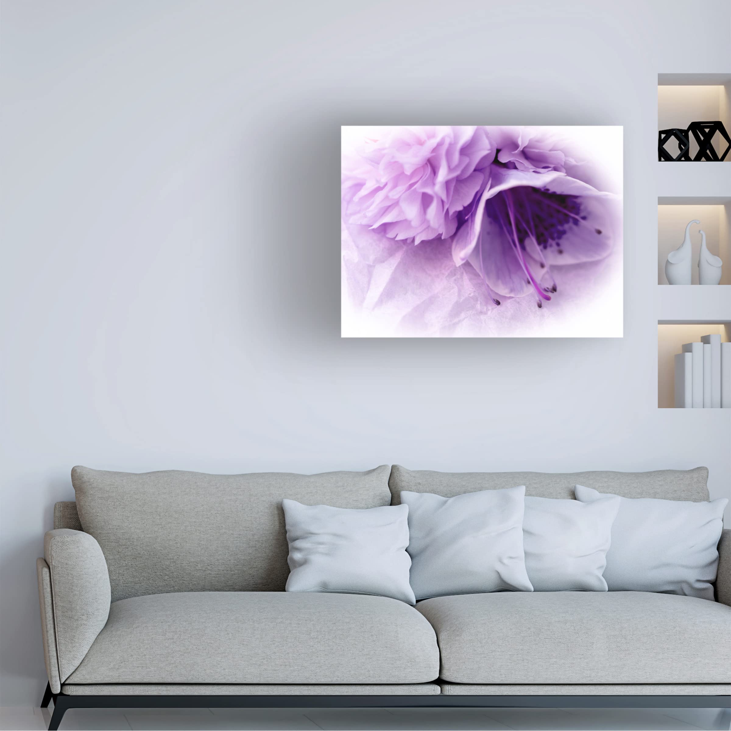 Dreamy Florals in Violet III Canvas Wall Art by Eva Bane - Handmade Floral Painting for Living Room, Bedroom & Office Decor
