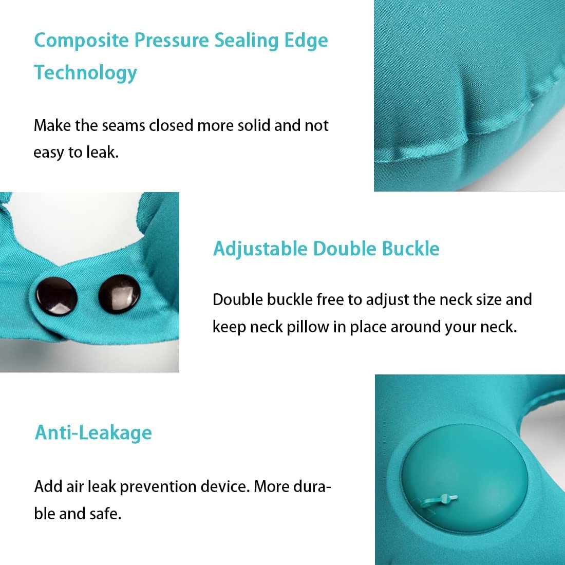 TALLGO Inflatable Travel Neck Pillow - Portable Airplane Pillow for Neck, Waist & Back Support - Compact Blow Up Camping Cushion (Dark Blue) - Perfect for Long Flights, Road Trips & Outdoor Adventures (TG14)