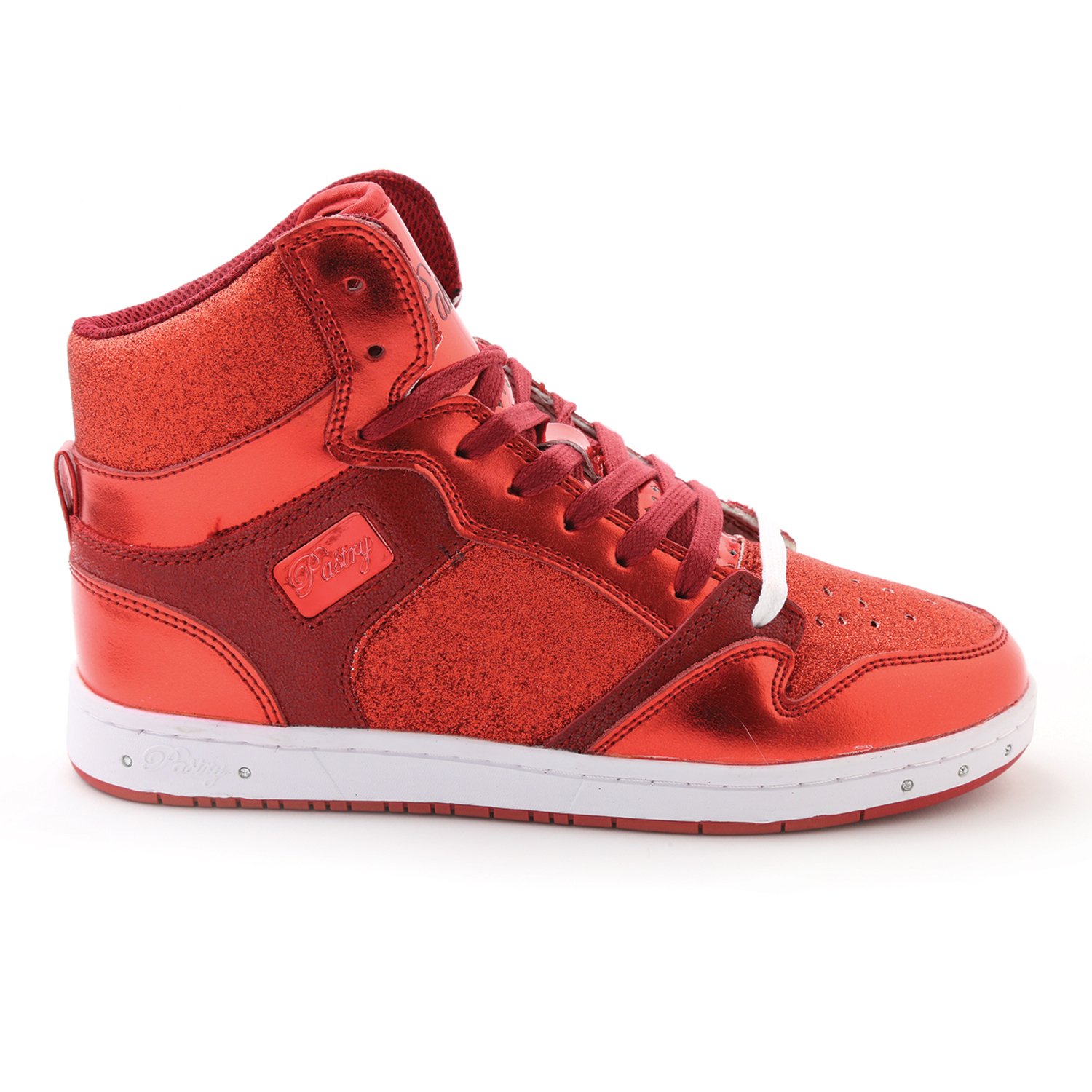 Pastry Glam Pie Glitter High-Top Sneakers for Women - Sparkly Dance Shoes & Fashion Sneakers for Performances, Parties & Everyday Wear